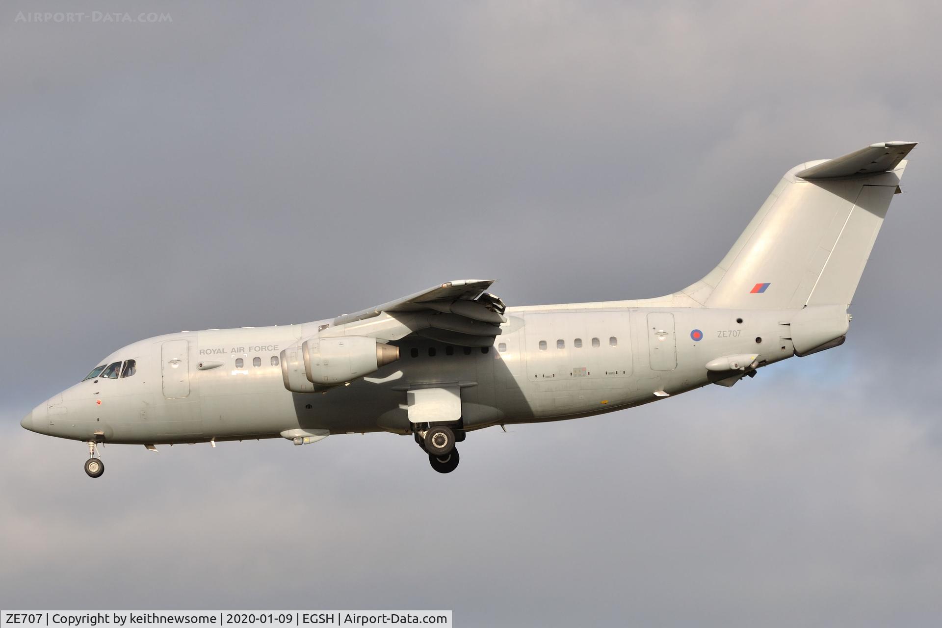 ZE707, 1991 British Aerospace BAe.146-200QC Quick Change C/N E2188, Regular Visitor.