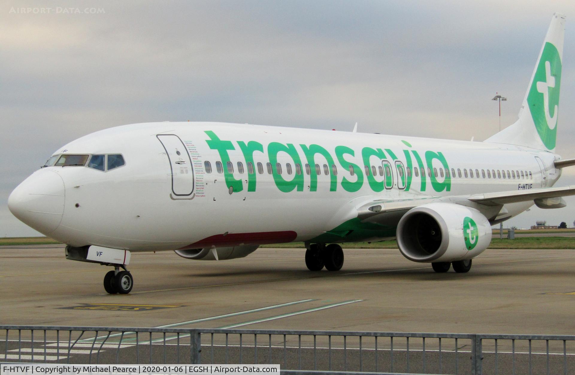 F-HTVF, 2017 Boeing 737-8K2 C/N 62160, Arriving on Stand 5 from Paris (ORY) for maintenance.