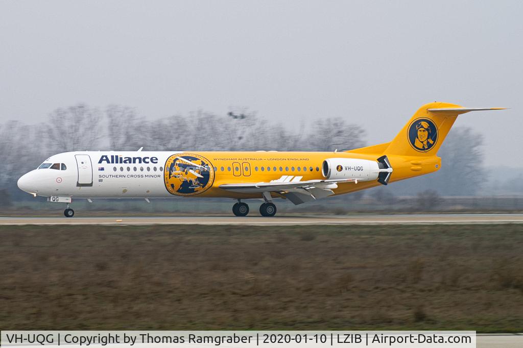 VH-UQG, 1994 Fokker 100 (F-28-0100) C/N 11520, Alliance Airlines Fokker 100
