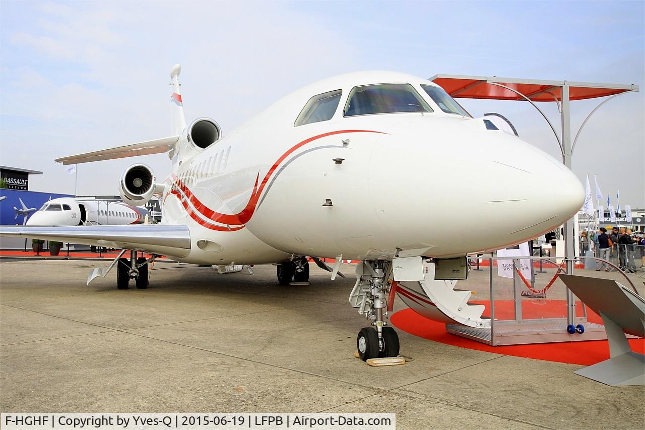 F-HGHF, 2013 Dassault Falcon 7X C/N 207, Dassault Falcon 7X, Static display, Paris-Le Bourget airport (LFPB-LBG) Air show 2015
