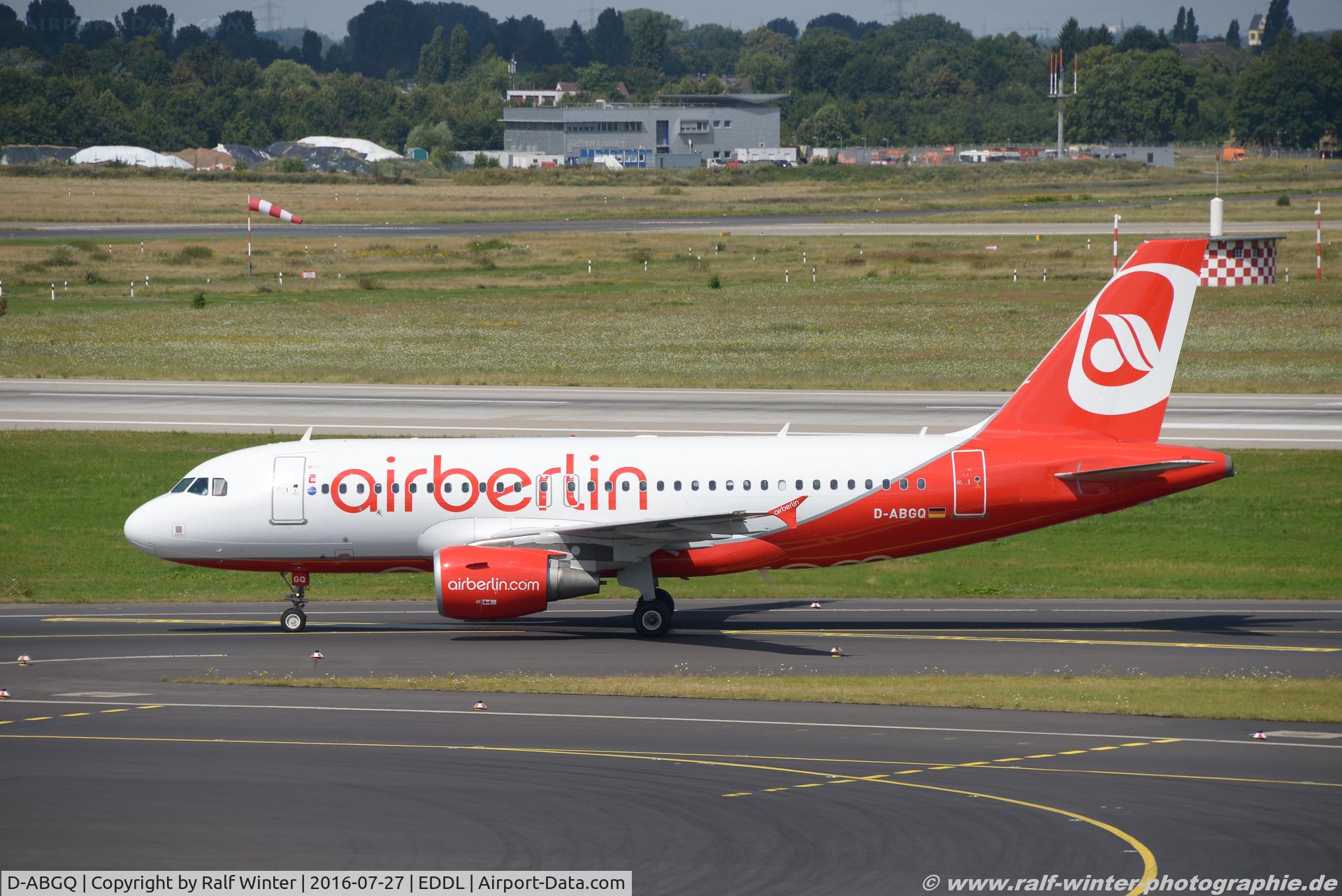 D-ABGQ, 2008 Airbus A319-112 C/N 3700, Airbus A319-112 - AB BER Air Berlin - 3700 - D-ABGQ - 27.07.2016 - DUS
