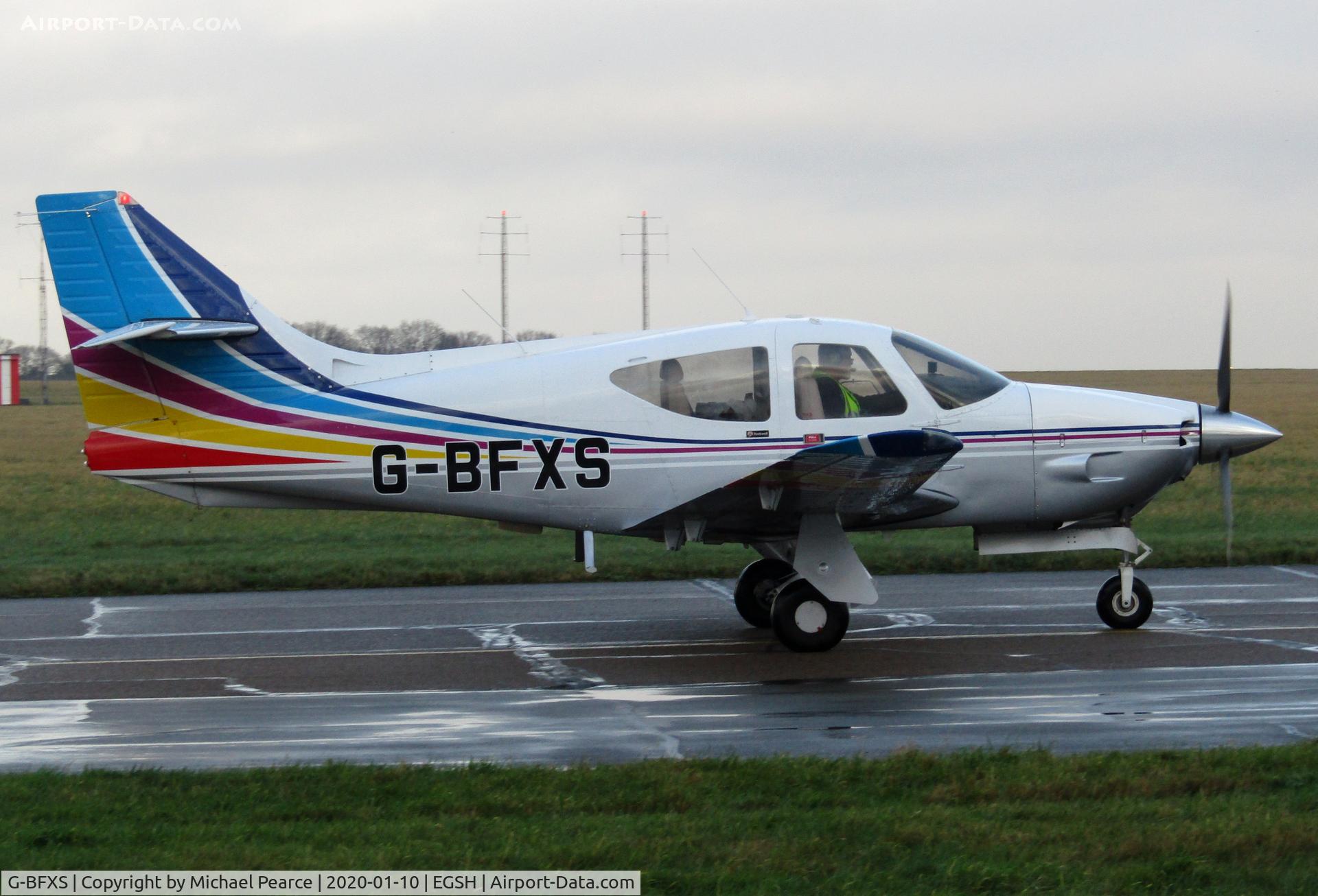 G-BFXS, 1977 Rockwell Commander 114 C/N 14271, Departing to Old Buckenham (EGSV).