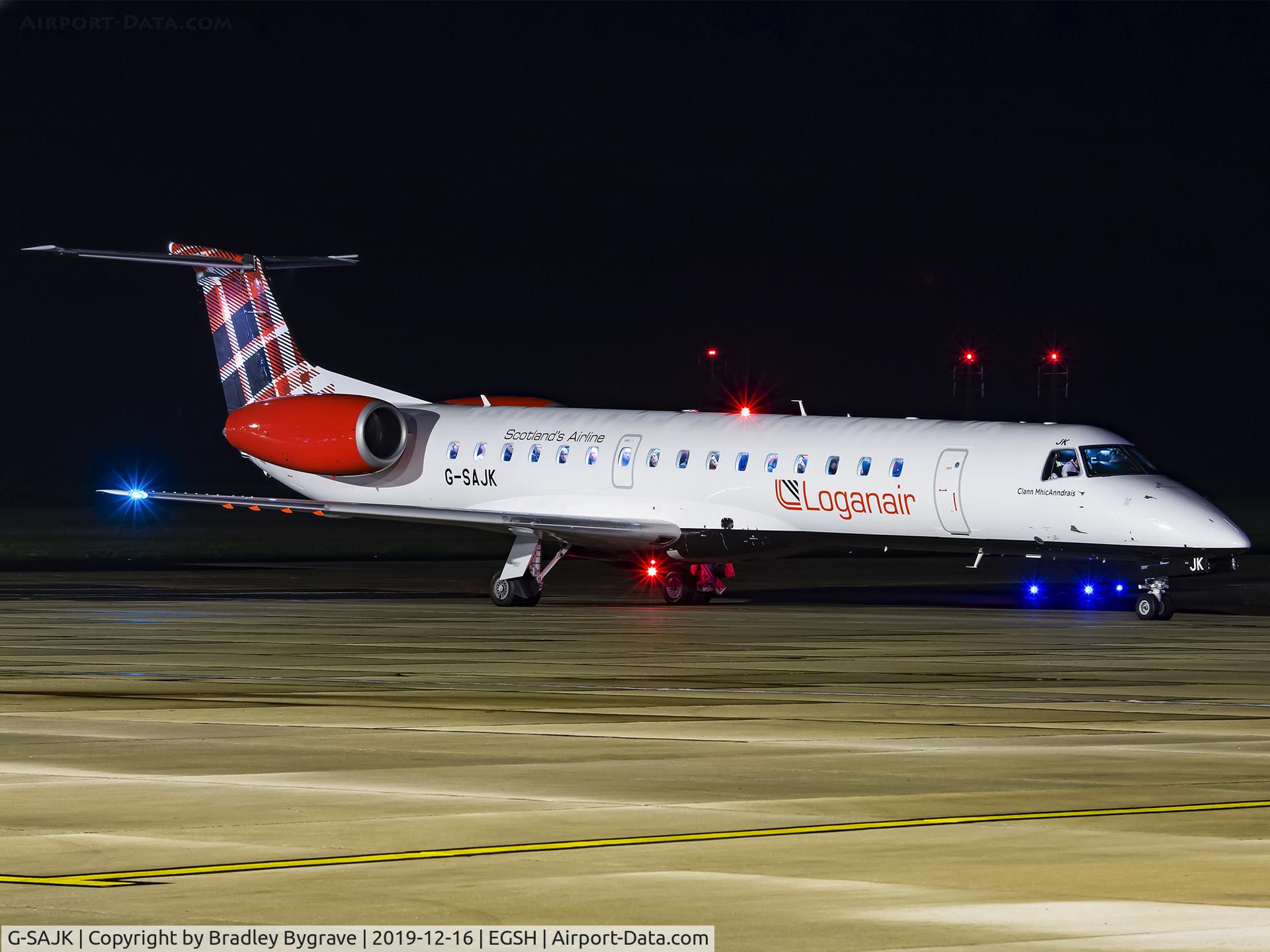 G-SAJK, 1999 Embraer EMB-145EP (ERJ-145EP) C/N 145153, Departing