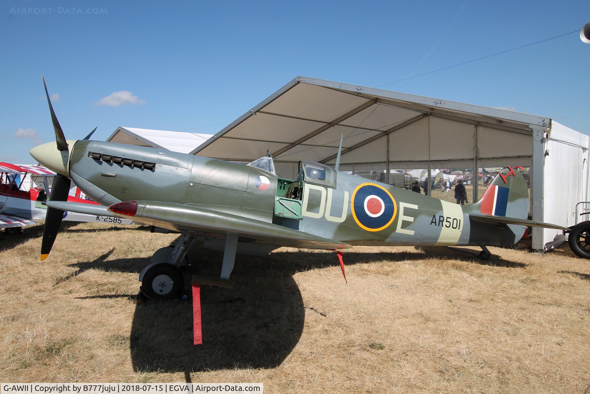 G-AWII, 1942 Supermarine 349 Spitfire LF.Vc C/N WASP/20/223, at TATOO 2018