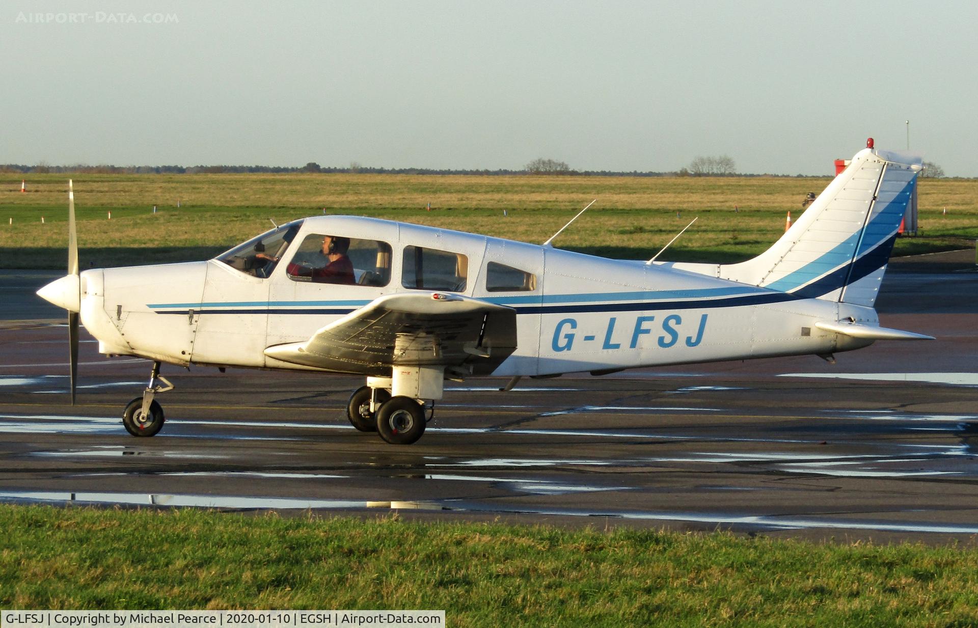 G-LFSJ, 1979 Piper PA-28-161 Cherokee Warrior II C/N 28-7916536, Arriving at SaxonAir from Durham/Tees Valley (MME).