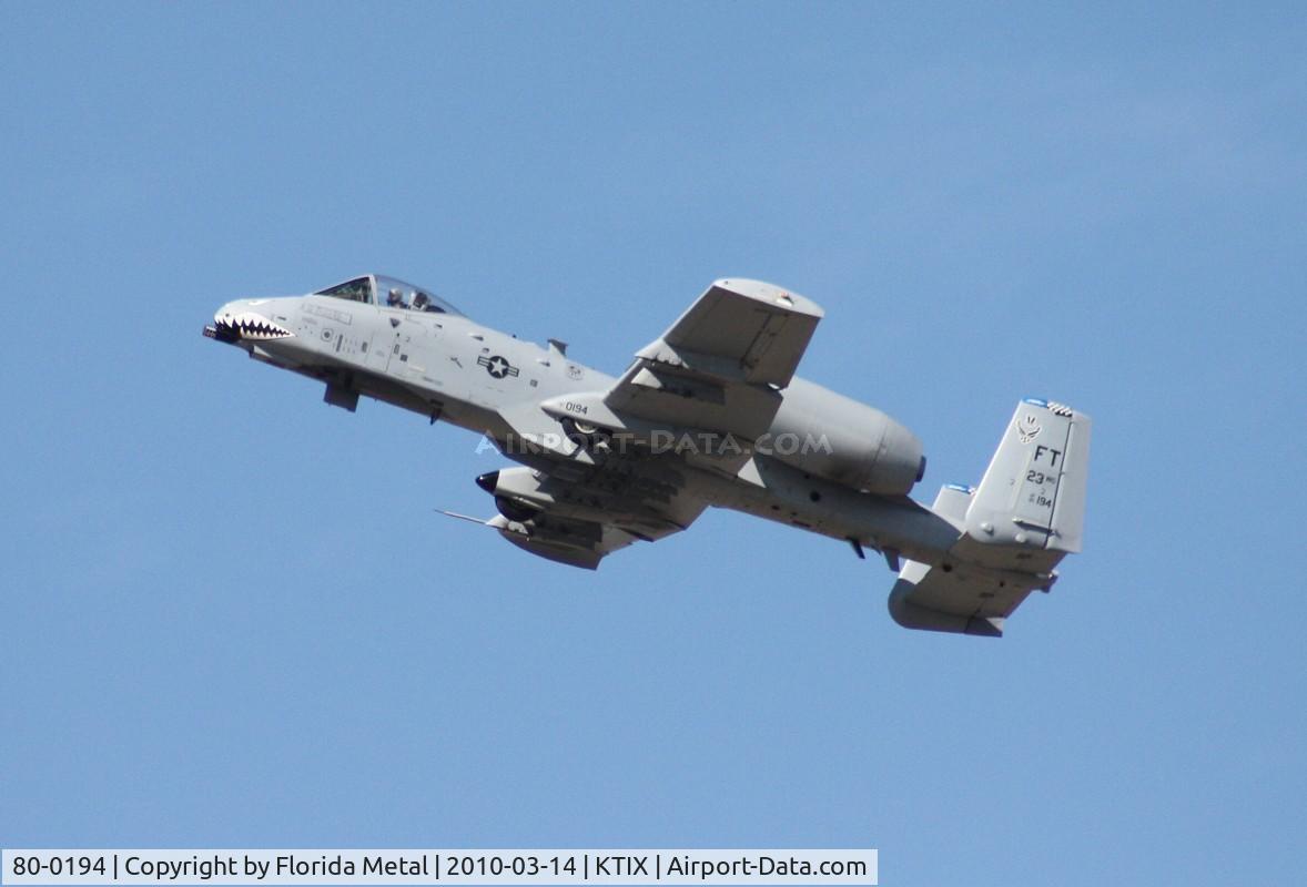 80-0194, 1980 Fairchild Republic A-10C Thunderbolt II C/N A10-0544, TICO 2010