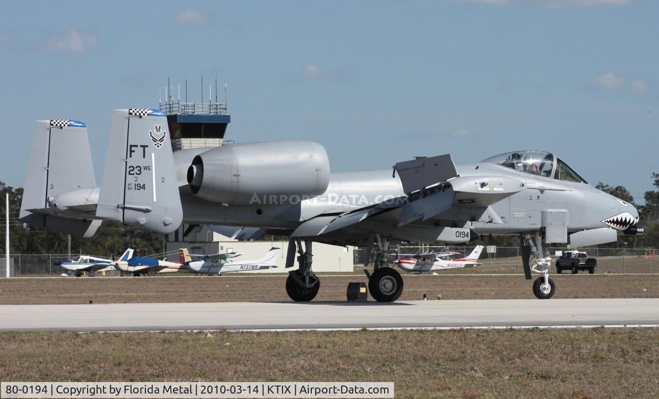 80-0194, 1980 Fairchild Republic A-10C Thunderbolt II C/N A10-0544, TICO 2010