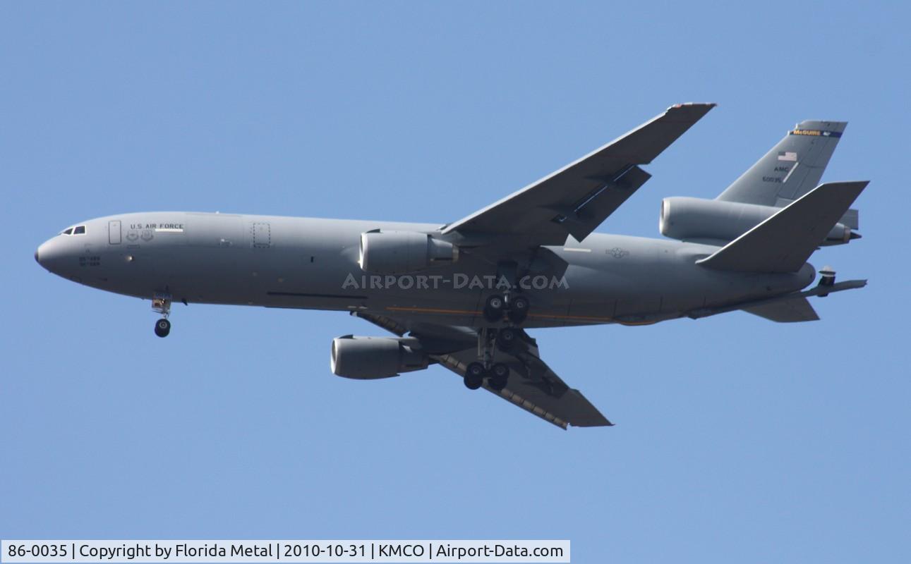 86-0035, 1986 McDonnell Douglas KC-10A Extender C/N 48248, Airlift and Tanker 2010