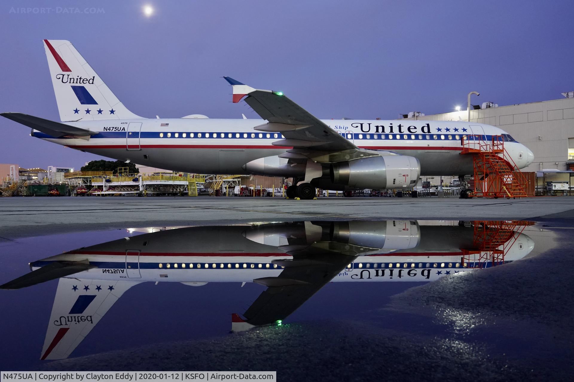 N475UA, 2001 Airbus A320-232 C/N 1495, SFO 2020.