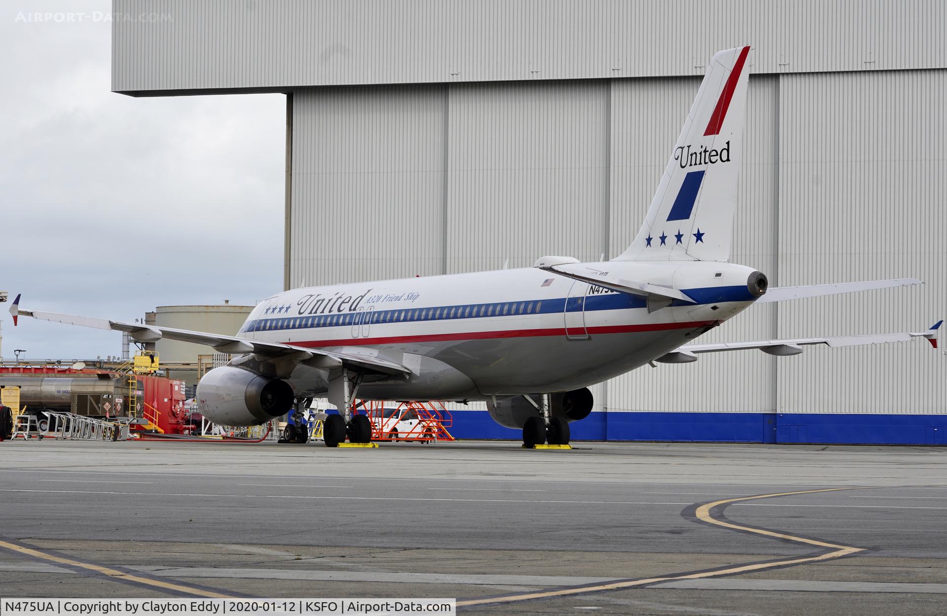 N475UA, 2001 Airbus A320-232 C/N 1495, SFO 2020.