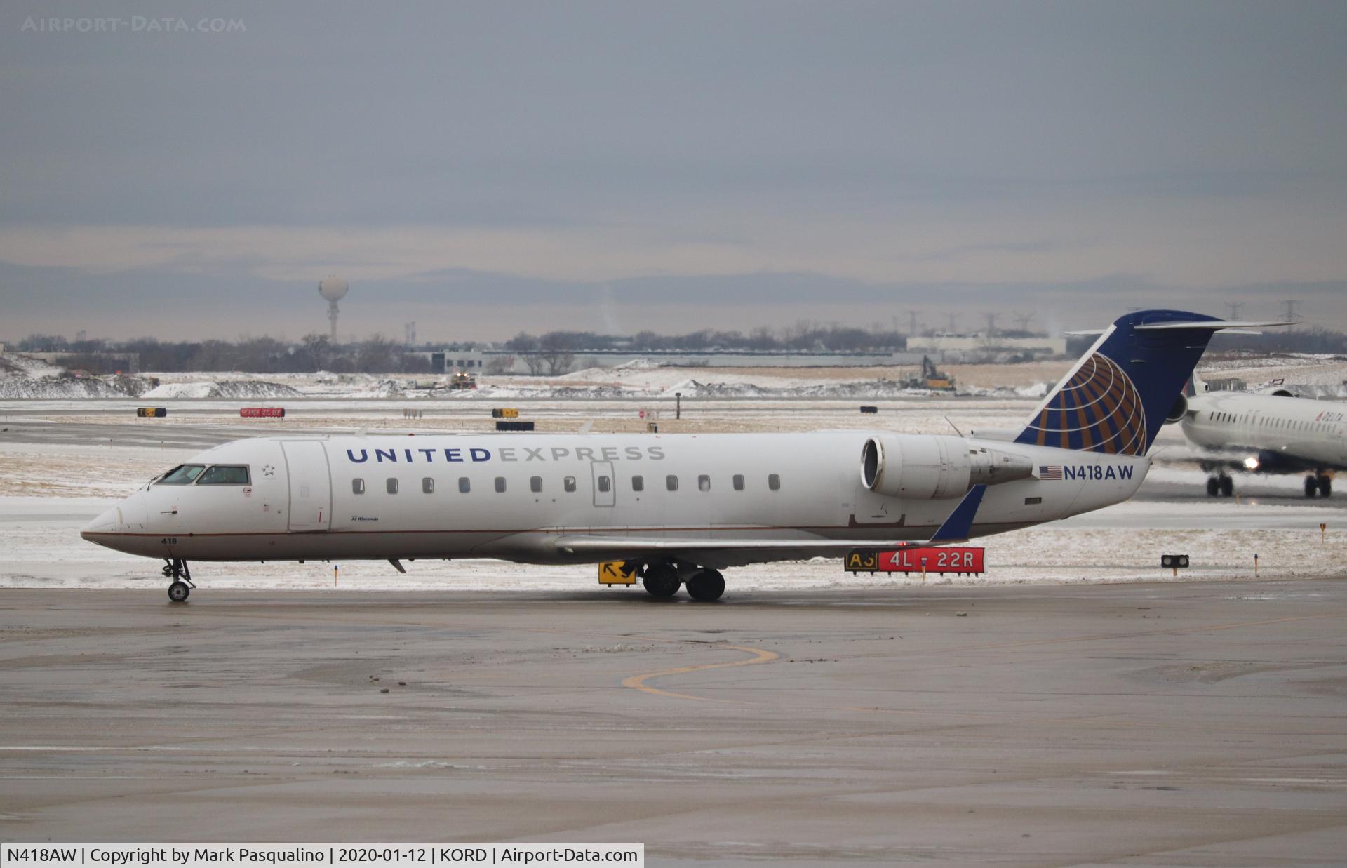 N418AW, 2002 Bombardier CRJ-200LR (CL-600-2B19) C/N 7618, CL-600-2B19