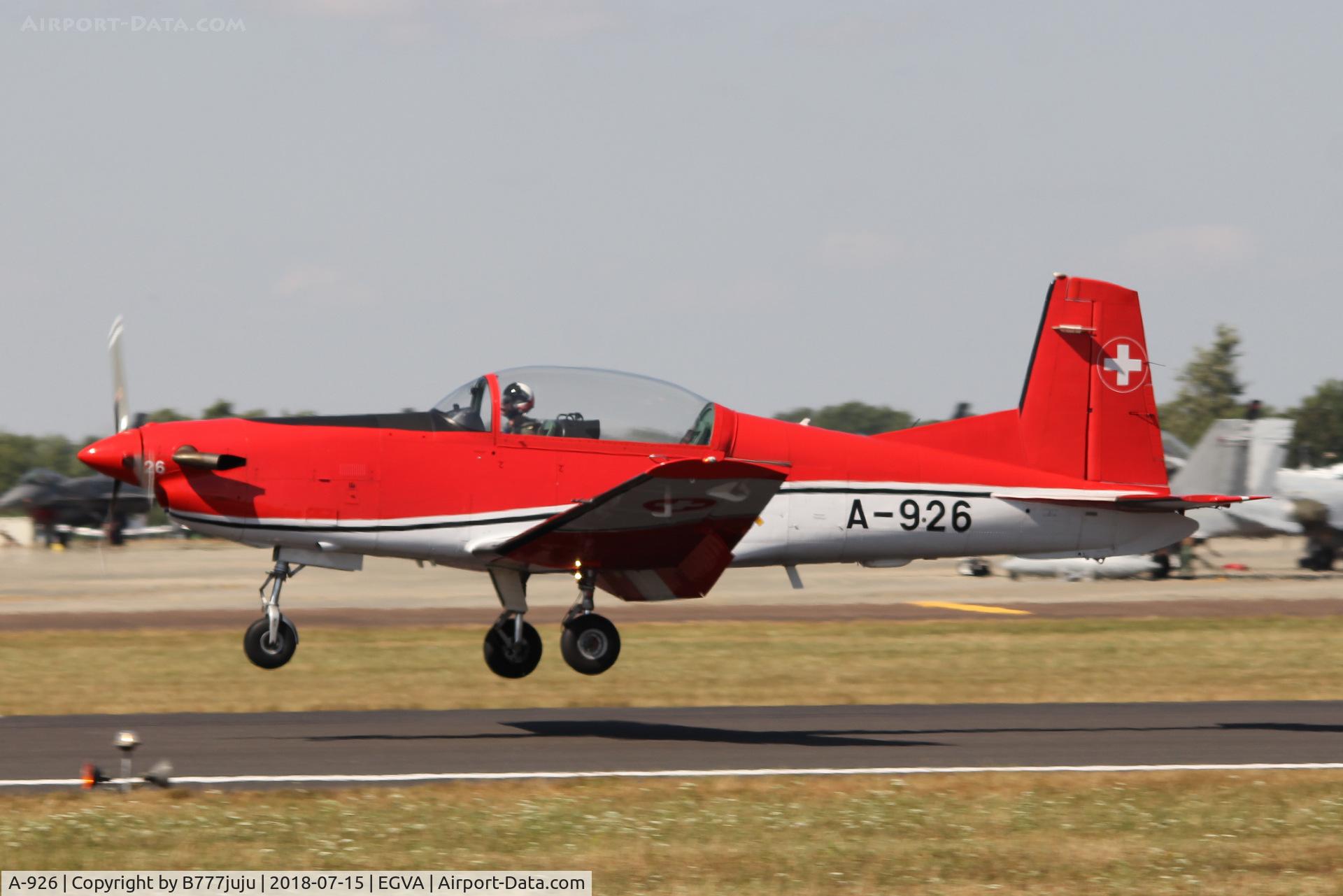 A-926, 1983 Pilatus PC-7 Turbo Trainer C/N 334, at TATOO 2018