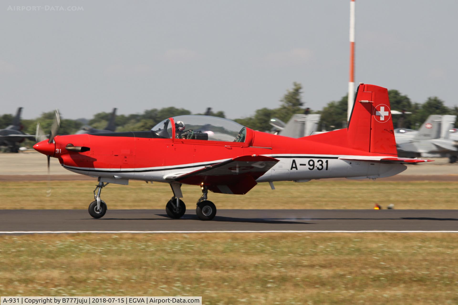A-931, 1983 Pilatus PC-7 Turbo Trainer C/N 339, at TATOO 2018