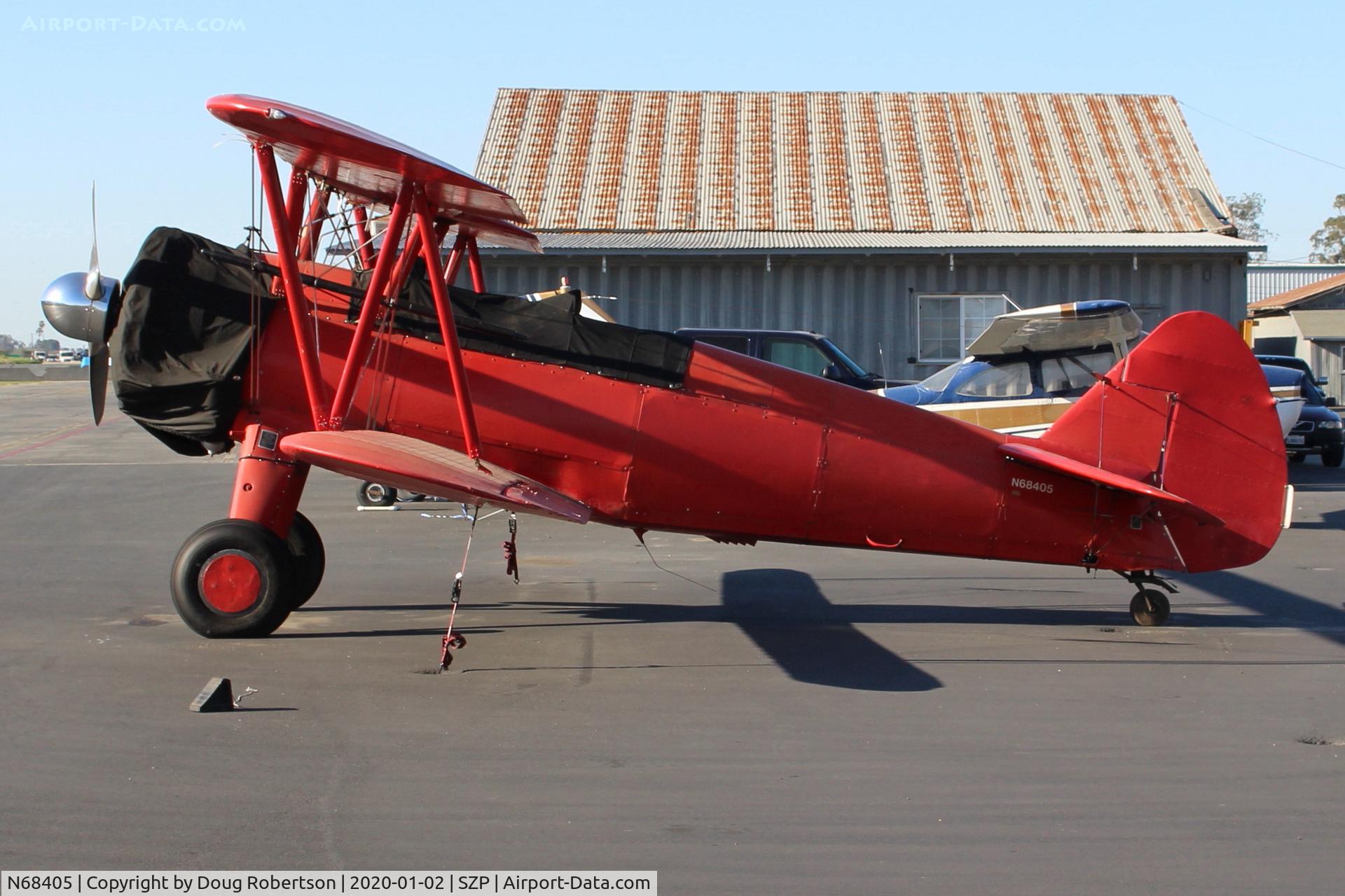 N68405, 1943 Boeing A75N1(PT17) C/N 75-7759, 1943 BOEING STEARMAN A75N1 (PT-17), P&W R985 Wasp Jr. 450 Hp upgrade, Restricted class. See wing walker photos also..