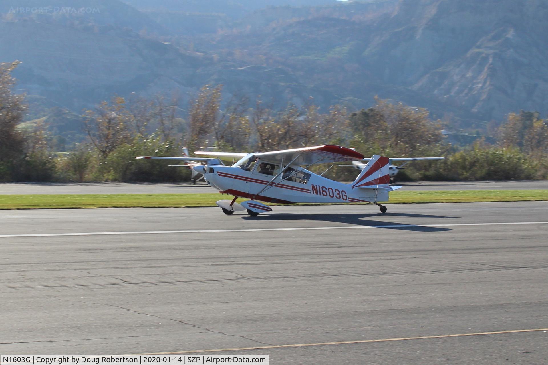 N1603G, 1968 Champion 7ECA Citabria C/N 609, 1968 CHAMPION 7ECA CITABRIA, Lycoming O&VO-360 180 Hp, landing roll Rwy 04