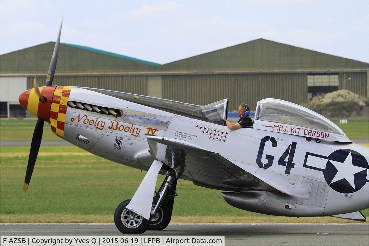 F-AZSB, 1944 North American P-51D Mustang C/N 122-40967, North American P-51D Mustang, Taxiing to parking area, Paris-Le Bourget (LFPB-LBG) Air show 2015