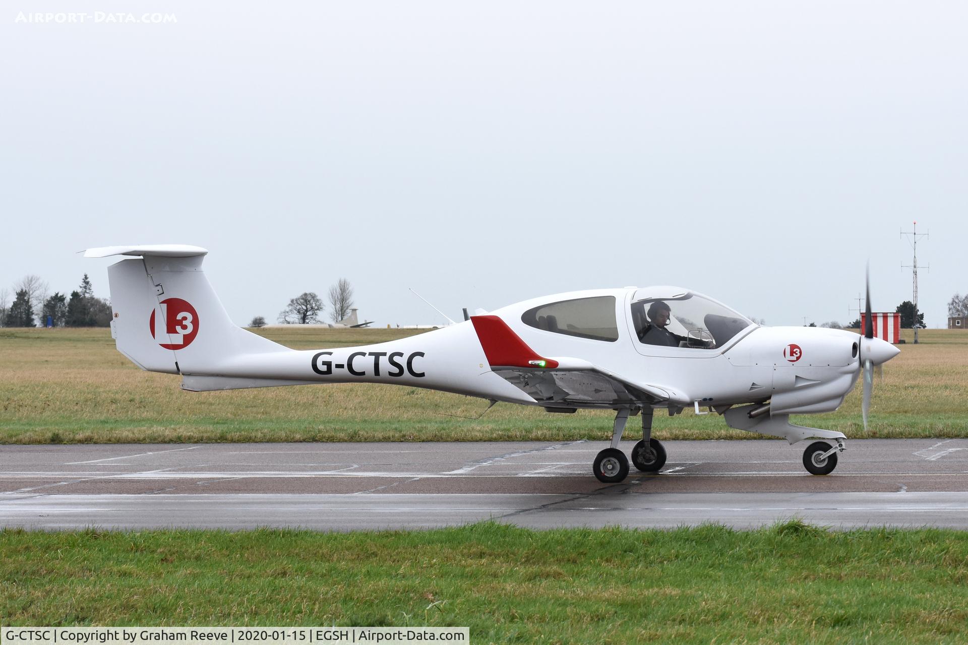 G-CTSC, 2016 Diamond DA-40NG Diamond Star C/N 40.N307, Departing from Norwich.