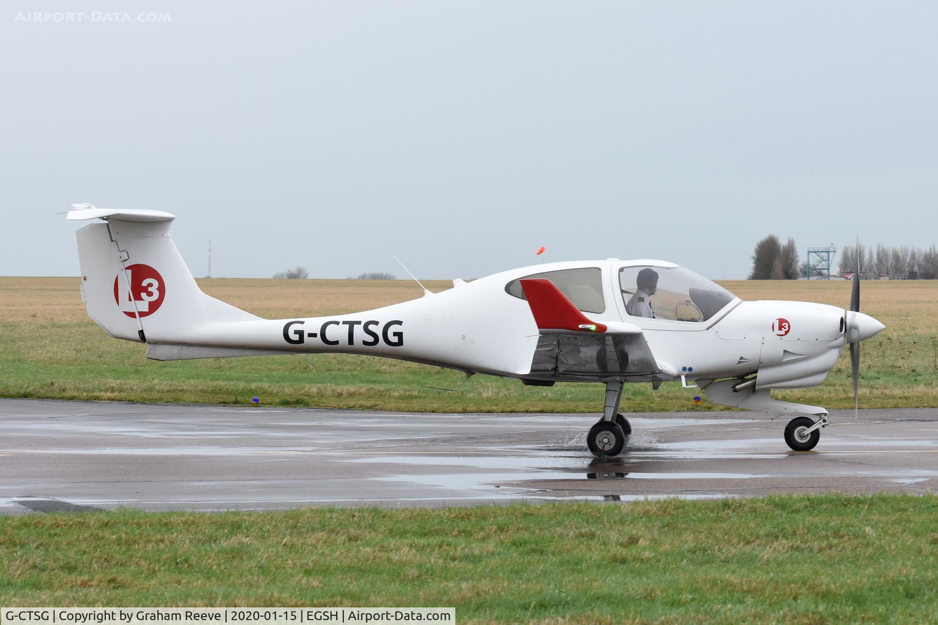 G-CTSG, 2014 Diamond DA-40NG Diamond Star C/N 40.N169, Departing from Norwich.
