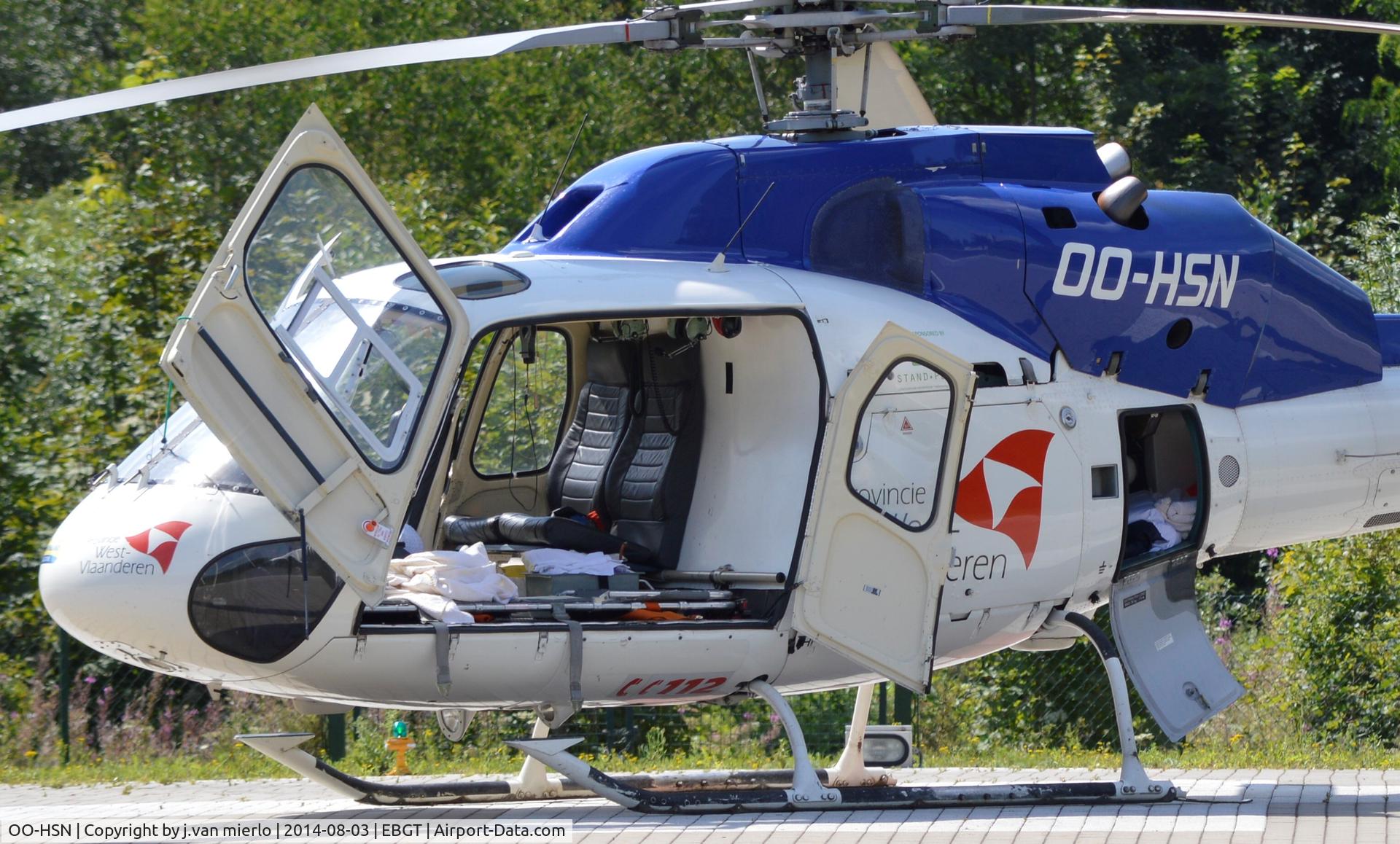 OO-HSN, 1989 Aerospatiale AS-355F-2 Ecureuil 2 C/N 5424, UZ Ghent, Belgium