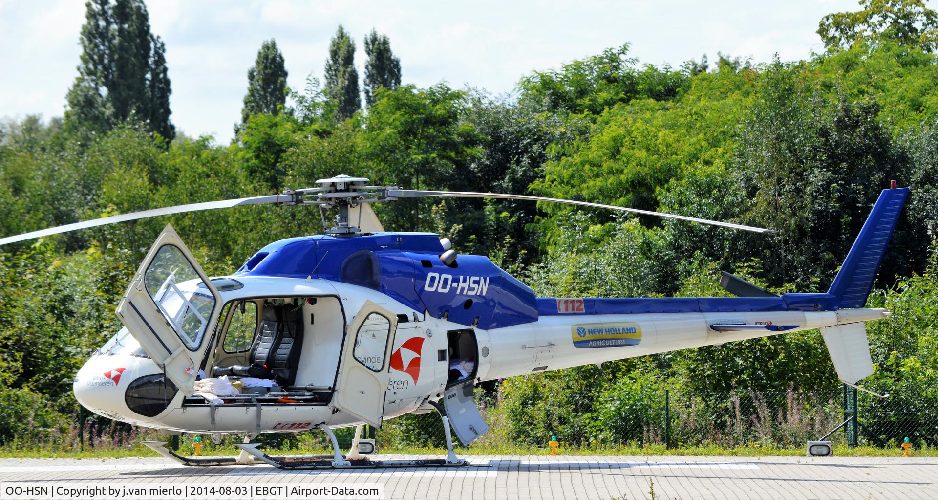 OO-HSN, 1989 Aerospatiale AS-355F-2 Ecureuil 2 C/N 5424, UZ Ghent