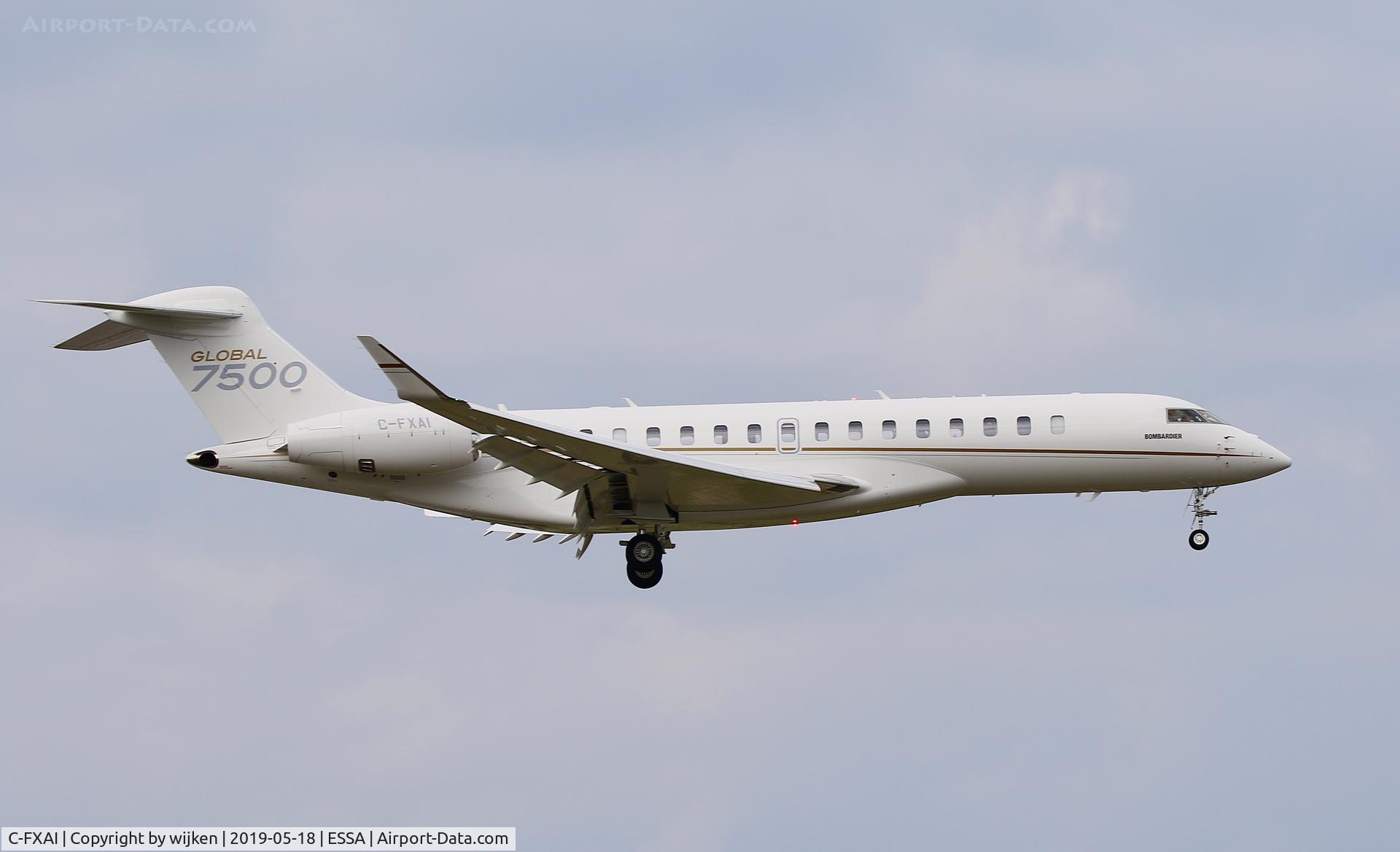 C-FXAI, 2017 Bombardier BD-700-2A12 Global 7500 C/N 70006, Nice visitor