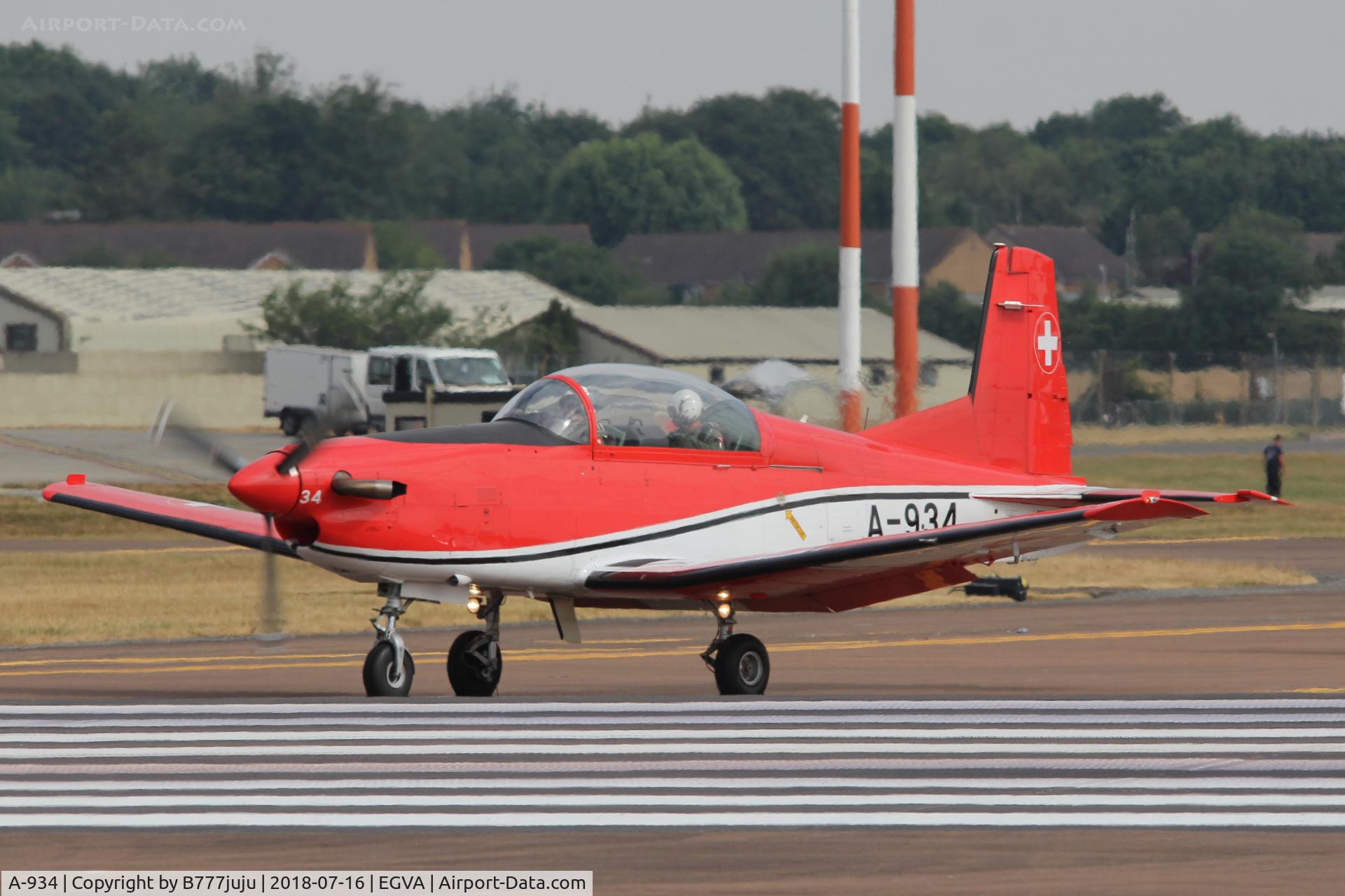 A-934, 1983 Pilatus PC-7 Turbo Trainer C/N 342, at TATOO 2018