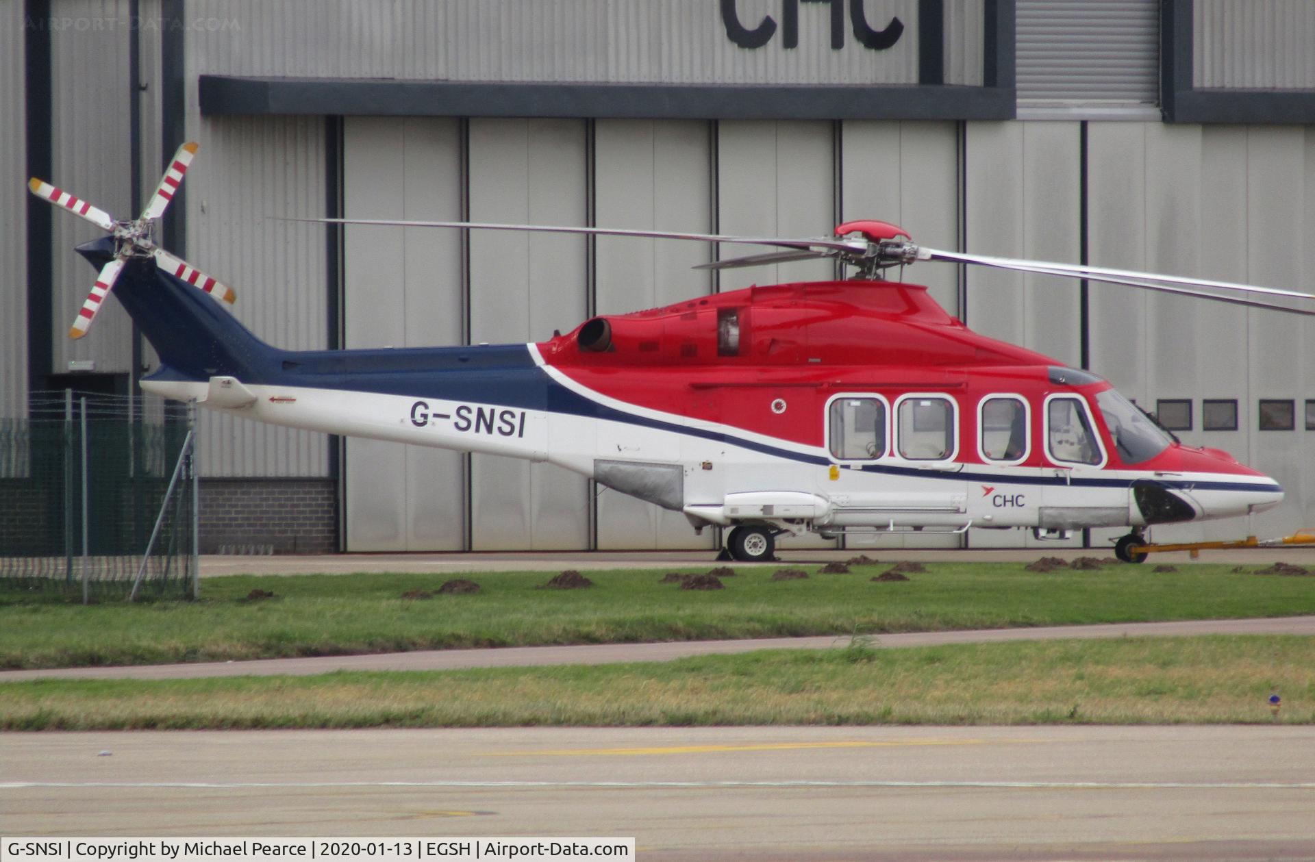 G-SNSI, 2013 AgustaWestland AW-139 C/N 31479, Parked outside the company hangar following the day's flights.