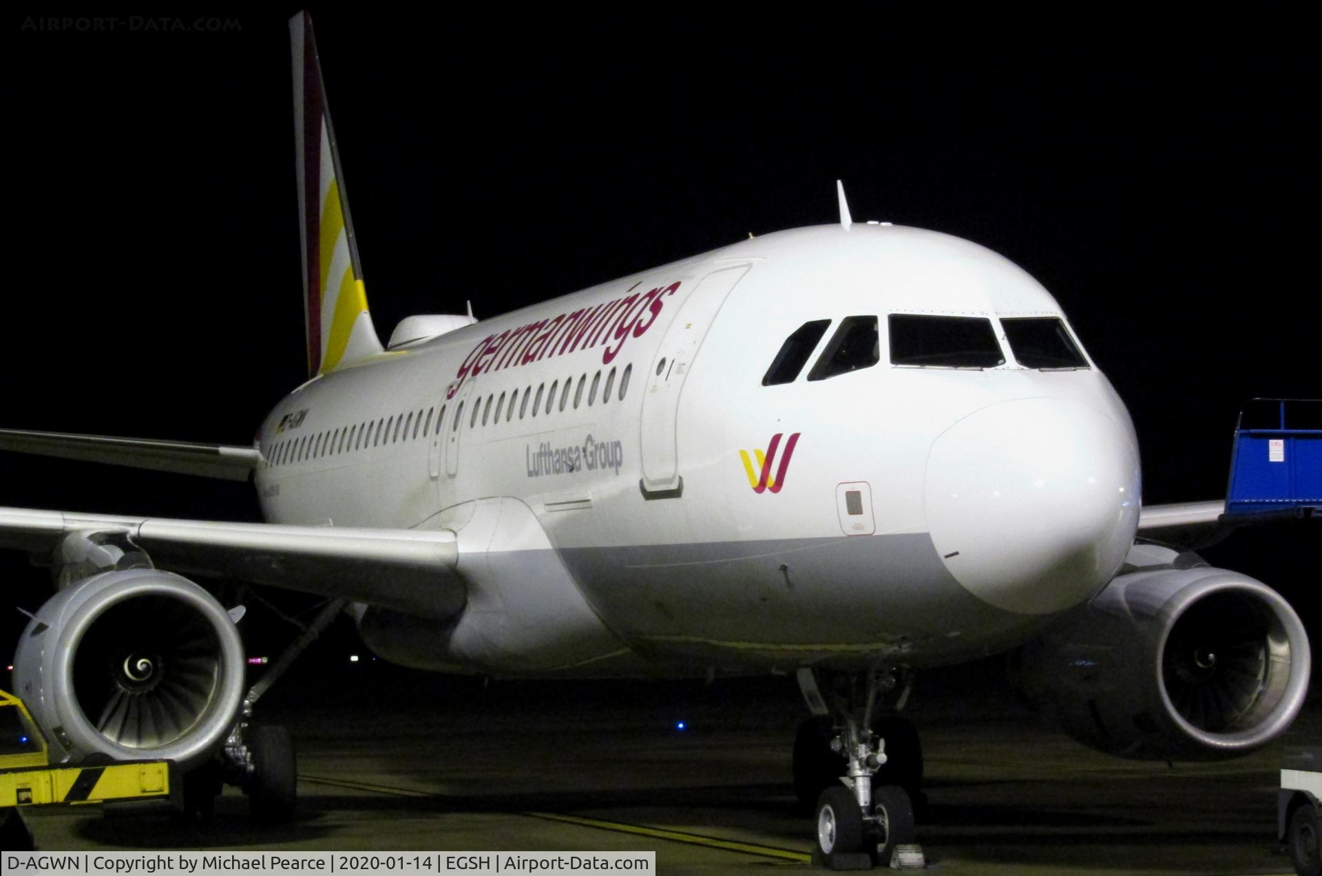 D-AGWN, 2009 Airbus A319-132 C/N 3841, On Stand 5 following arrival from Cologne (CGN), for respray by Air Livery.