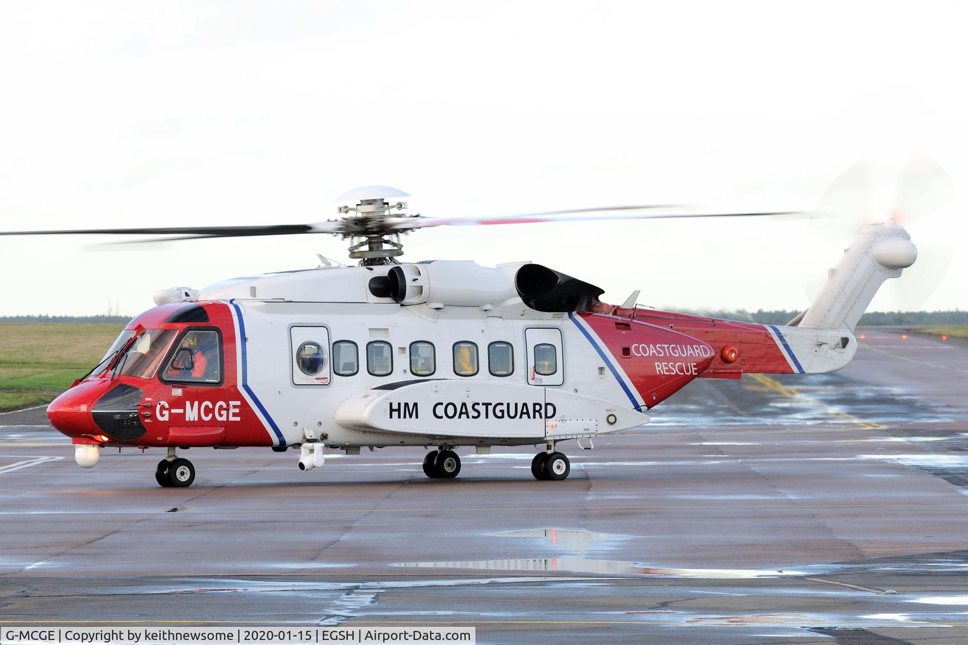 G-MCGE, 2014 Sikorsky S-92A C/N 920214, Arriving at Norwich
