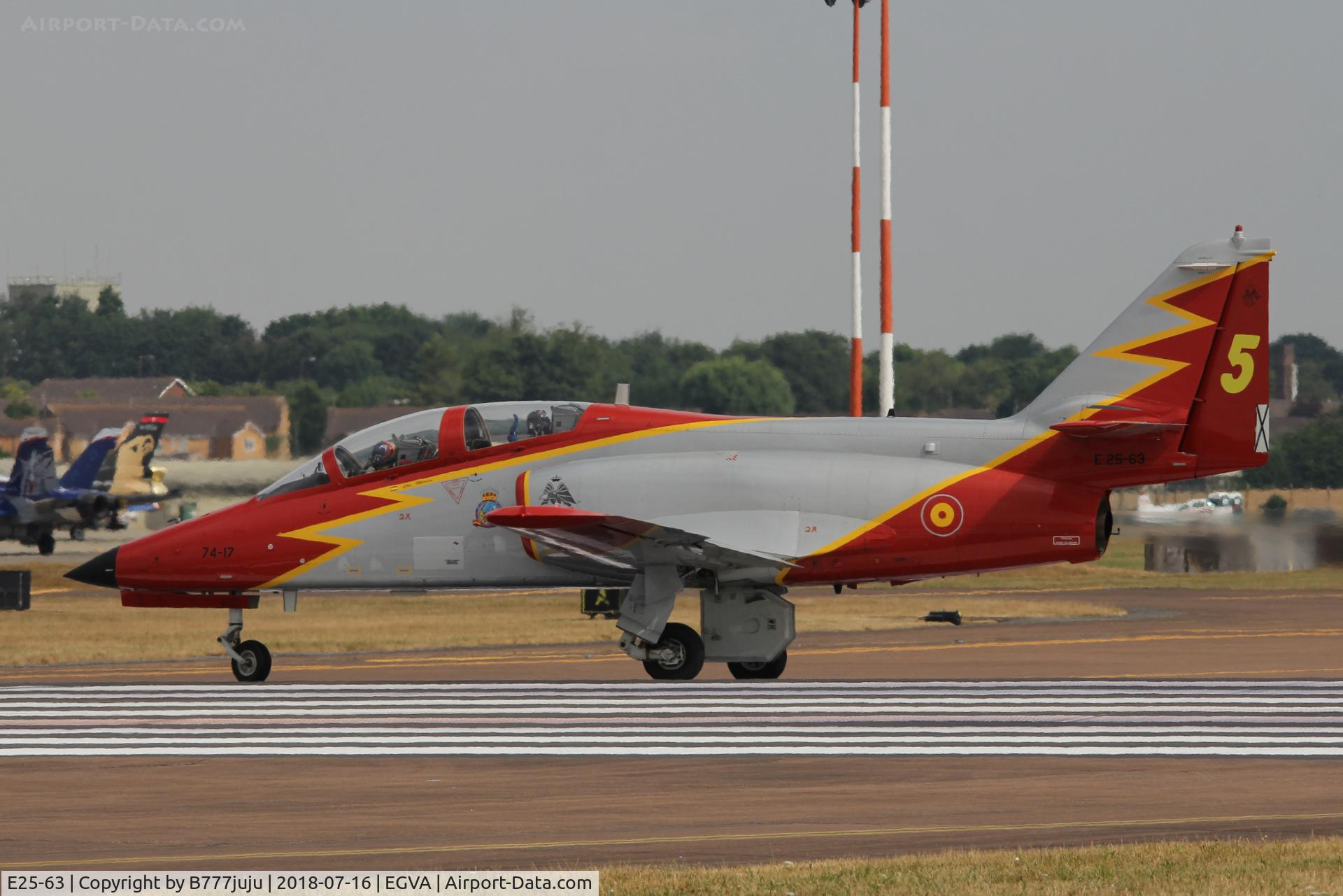 E25-63, CASA C-101EB Aviojet C/N EB01-68-068, at TATOO 2018