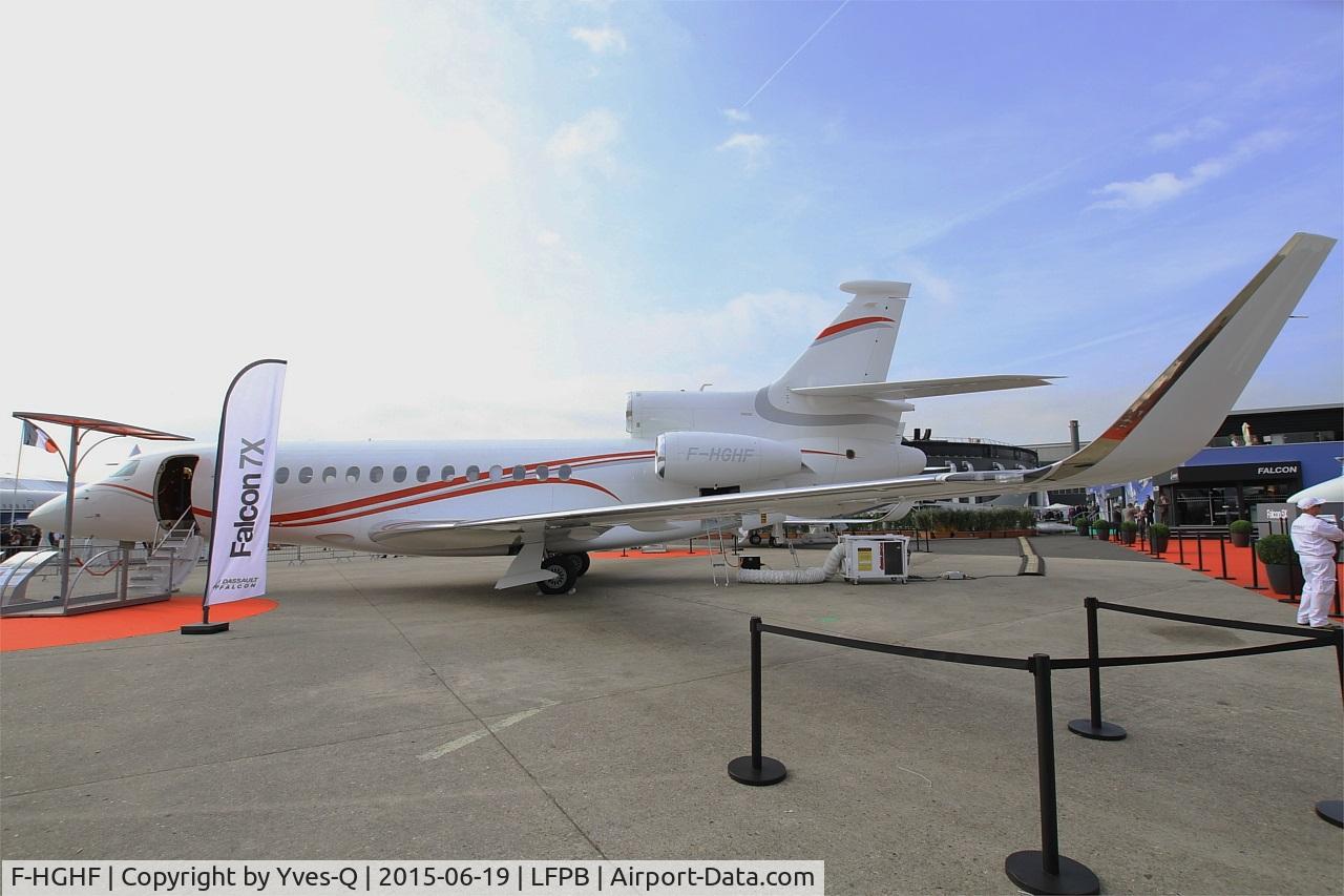 F-HGHF, 2013 Dassault Falcon 7X C/N 207, Dassault Falcon 7X, Static display, Paris-Le Bourget airport (LFPB-LBG) Air show 2015