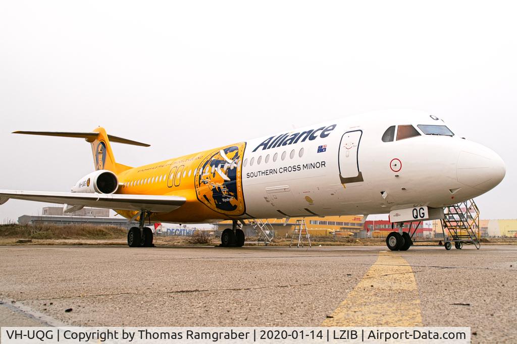 VH-UQG, 1993 Fokker 100 (F-28-0100) C/N 11446, Alliance Airlines Fokker 100