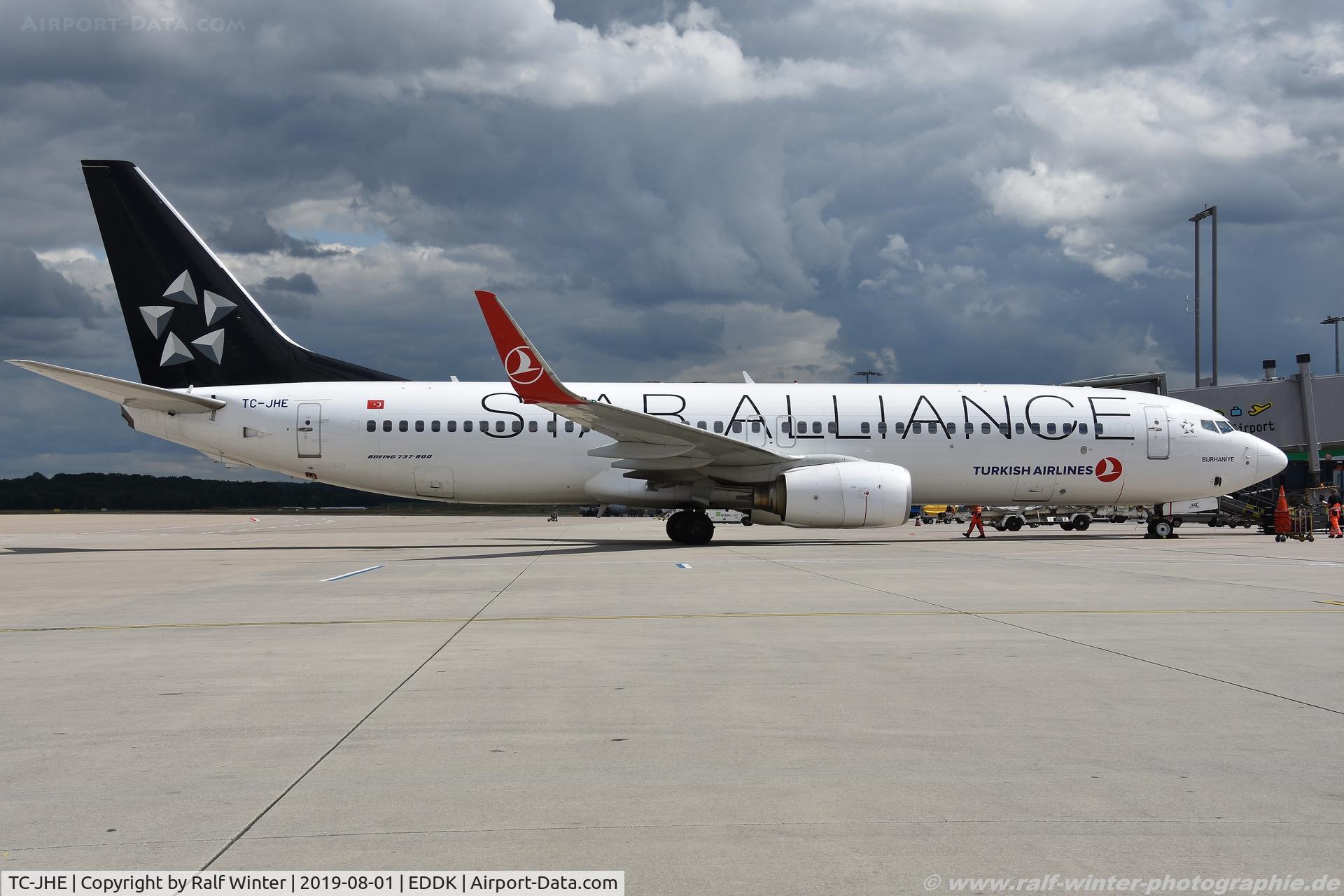 TC-JHE, 2008 Boeing 737-8F2 C/N 35744, Boeing 737-8F2 - TK THY Turkish Airlines 'Burhaniye' 'Star Alliance' - 35744 - TC-JHE - 01.08.2019 - CGN