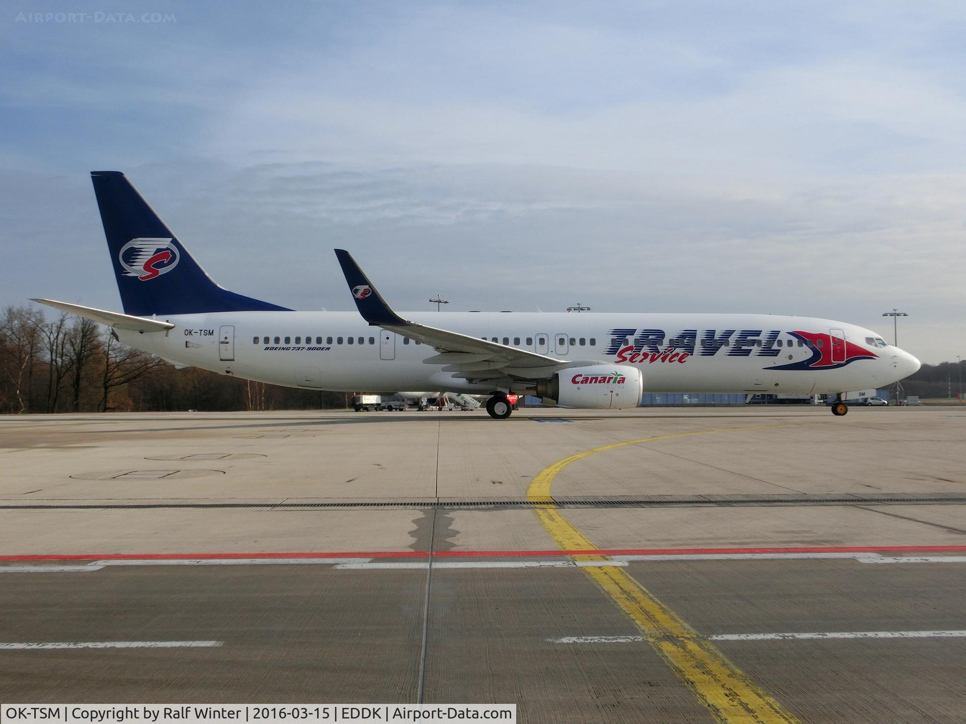 OK-TSM, 2007 Boeing 737-9GJ/ER C/N 34952, Boeing 737-9GJER(W) - QS TVS Travel Service - 34952 - OK-TSM - 15.03.2016 - CGN