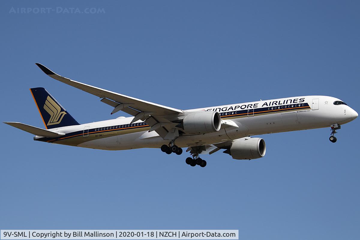 9V-SML, 2017 Airbus A350-941 C/N 096, SQ297 from SIN