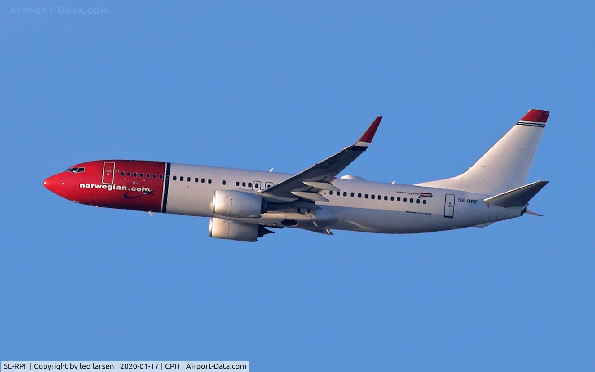 SE-RPF, 2016 Boeing 737-8JP C/N 42076, Copenhagen 17.1.2020 T/O R-22R.ex EI-FJO