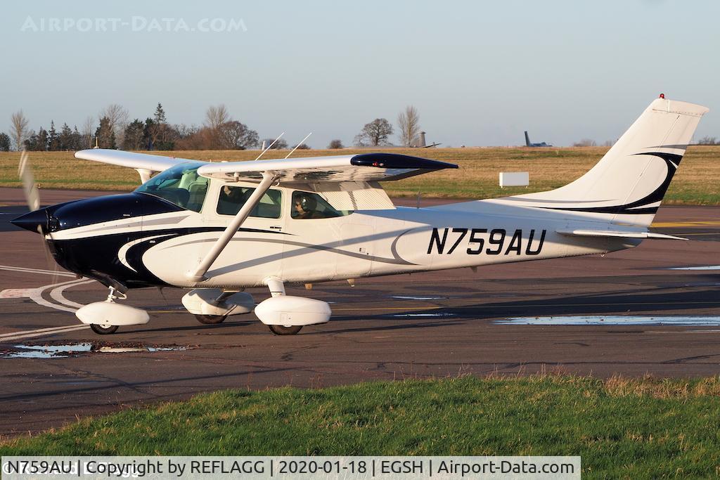 N759AU, 1977 Cessna 182Q Skylane C/N 182-65846, Arriving at Norwich on 18 January 2020