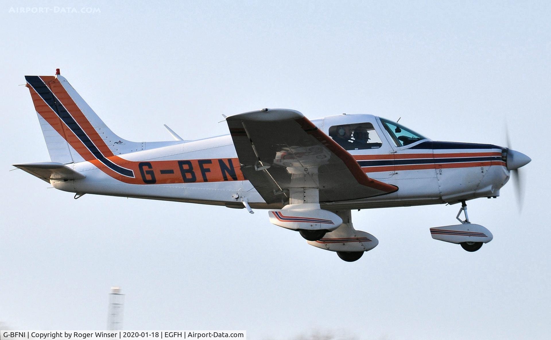 G-BFNI, 1977 Piper PA-28-161 Cherokee Warrior II C/N 28-7816215, Resident Warrior II departing Runway 04.