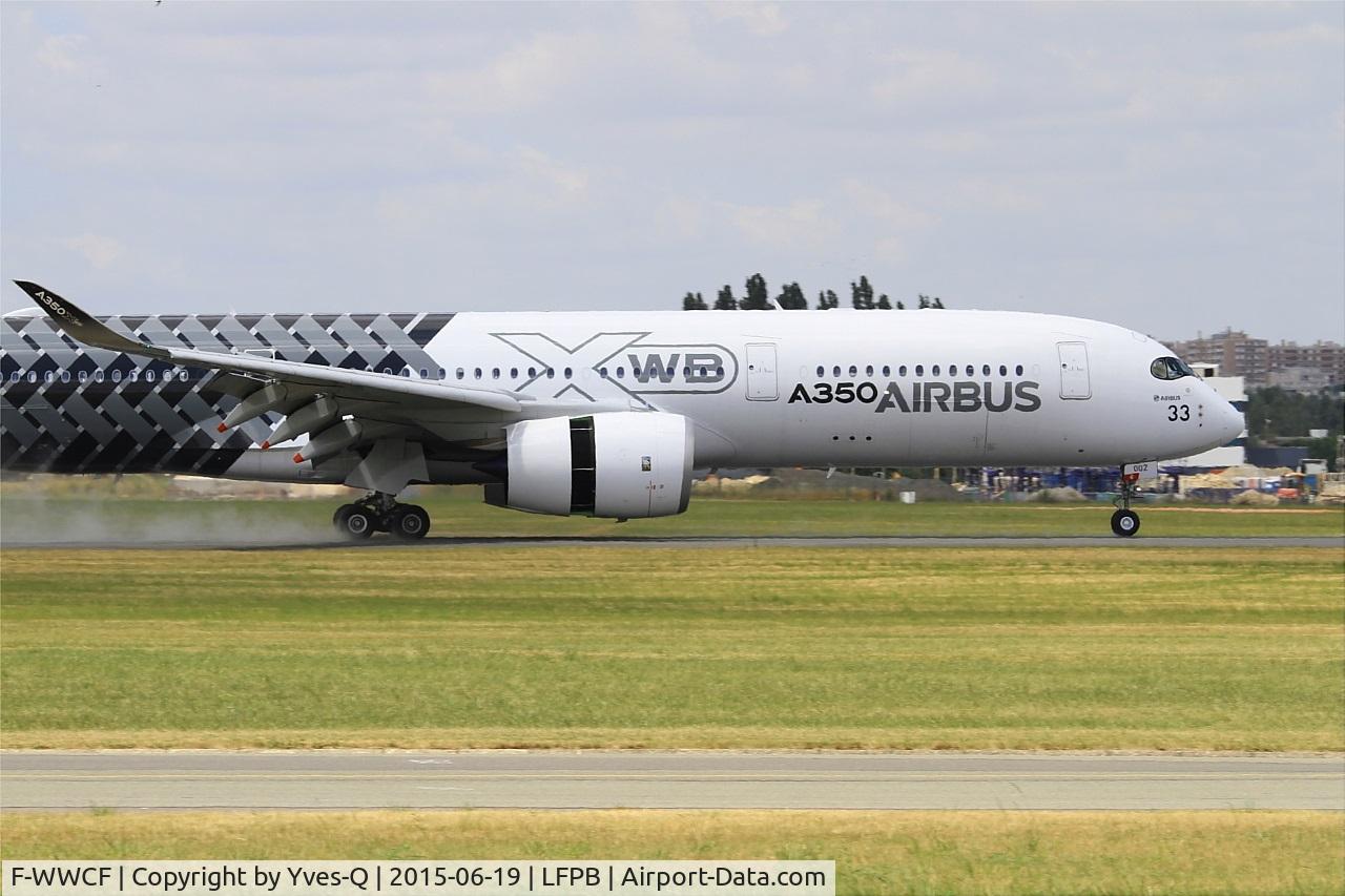 F-WWCF, 2013 Airbus A350-941 C/N 002, Airbus A350-941,  landing rwy 05, Paris-Le Bourget (LFPB-LBG) Air show 2015