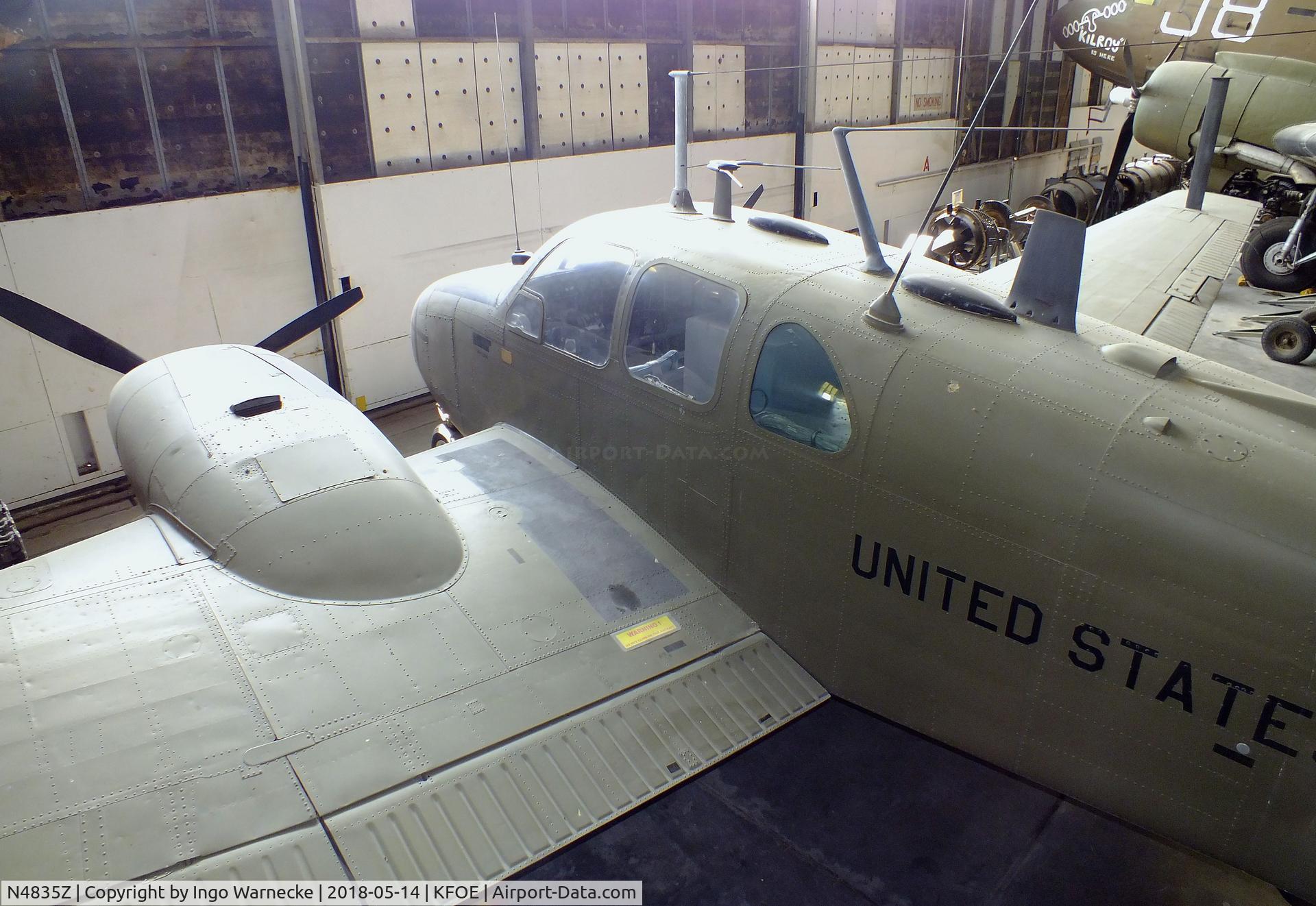 N4835Z, 1959 Beech E50 Twin Bonanza C/N LH185, Beechcraft E50 / RU-8D Seminole (Twin Bonanza) at the Combat Air Museum, Topeka KS