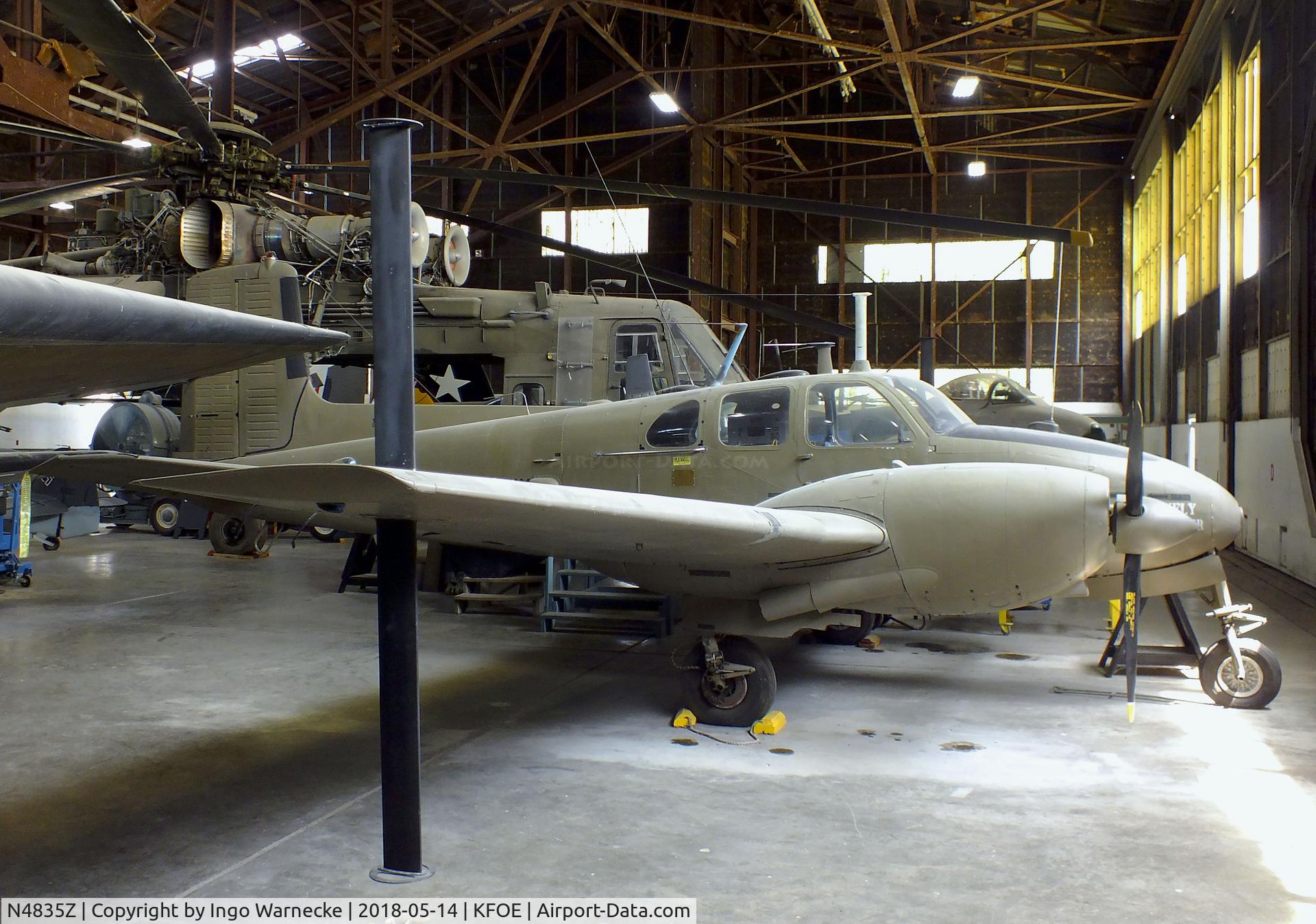 N4835Z, 1959 Beech E50 Twin Bonanza C/N LH185, Beechcraft E50 / RU-8D Seminole (Twin Bonanza) at the Combat Air Museum, Topeka KS