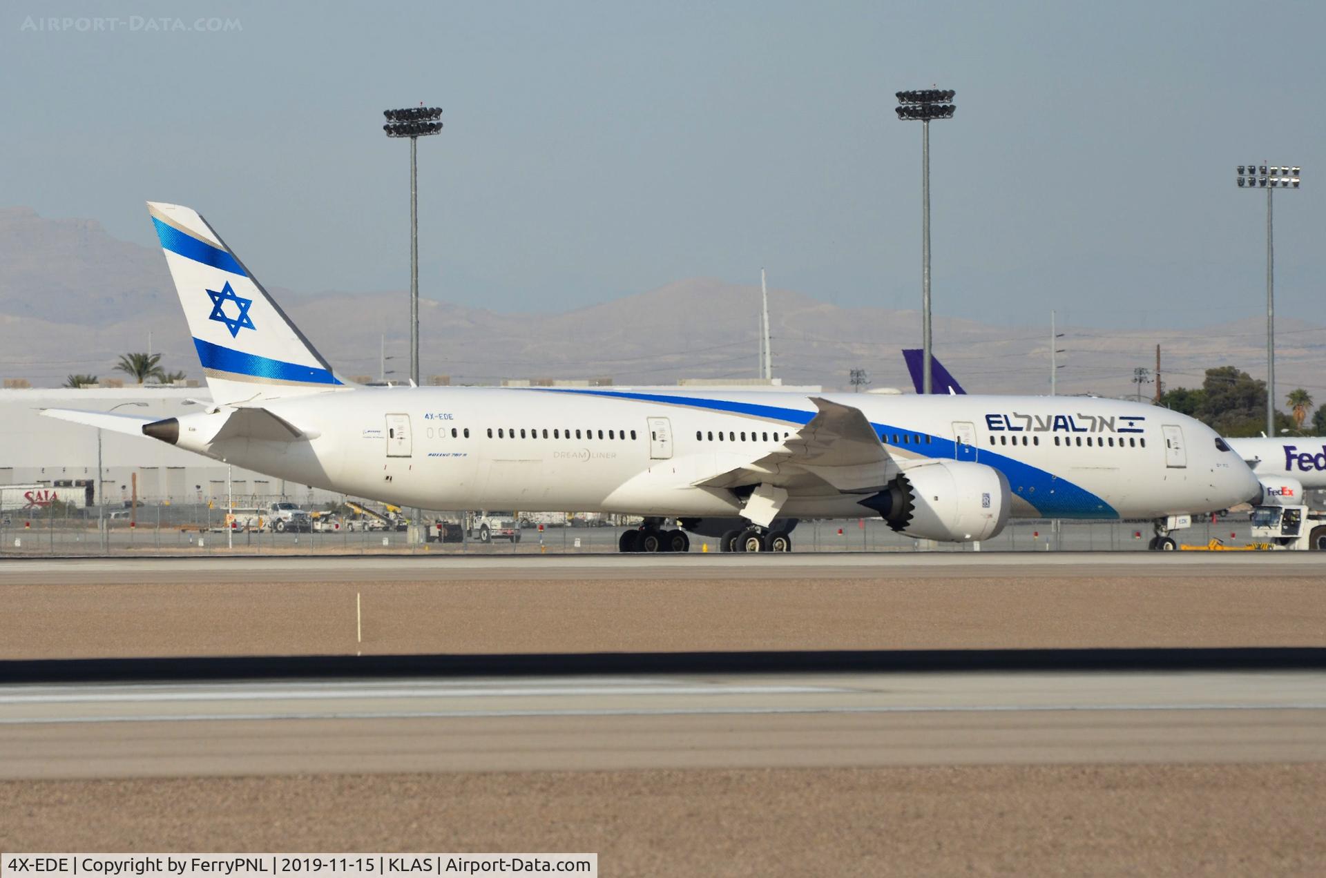 4X-EDE, 2018 Boeing 787-9 Dreamliner C/N 63393, ElAl B789 on its inaugrial flight to LAS