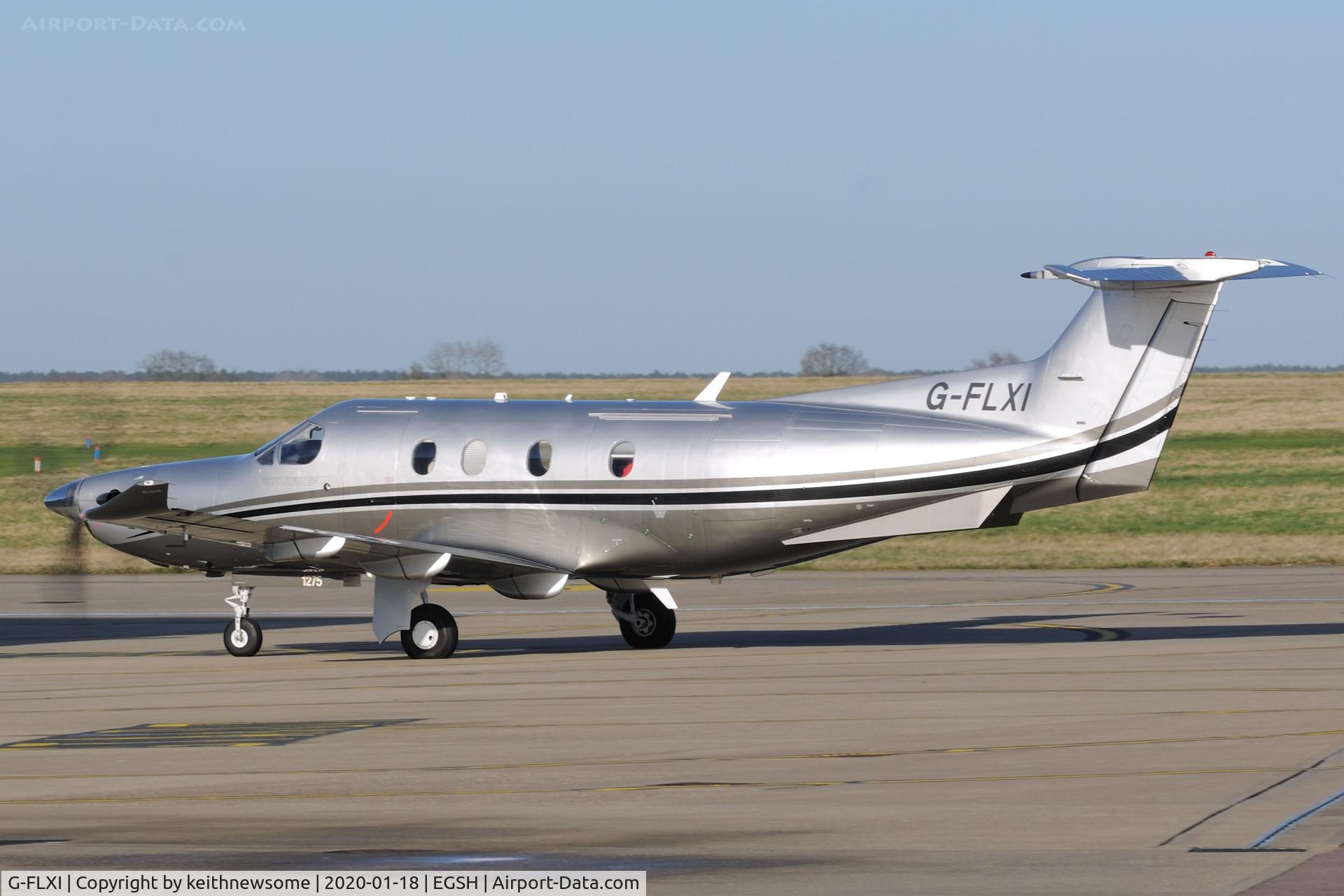 G-FLXI, 2011 Pilatus PC-12/47E C/N 1275, Arriving at Norwich from Bournemouth.