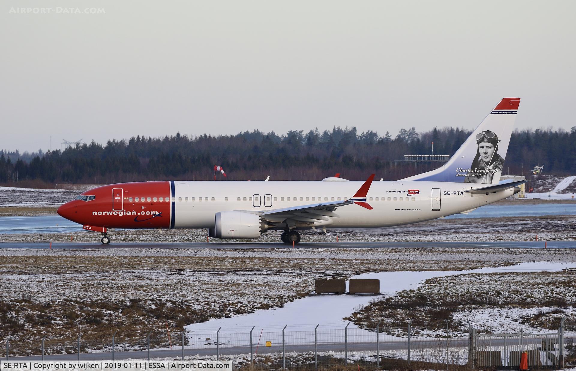 SE-RTA, 2018 Boeing 737-8 MAX C/N 42835, To RWY 01L