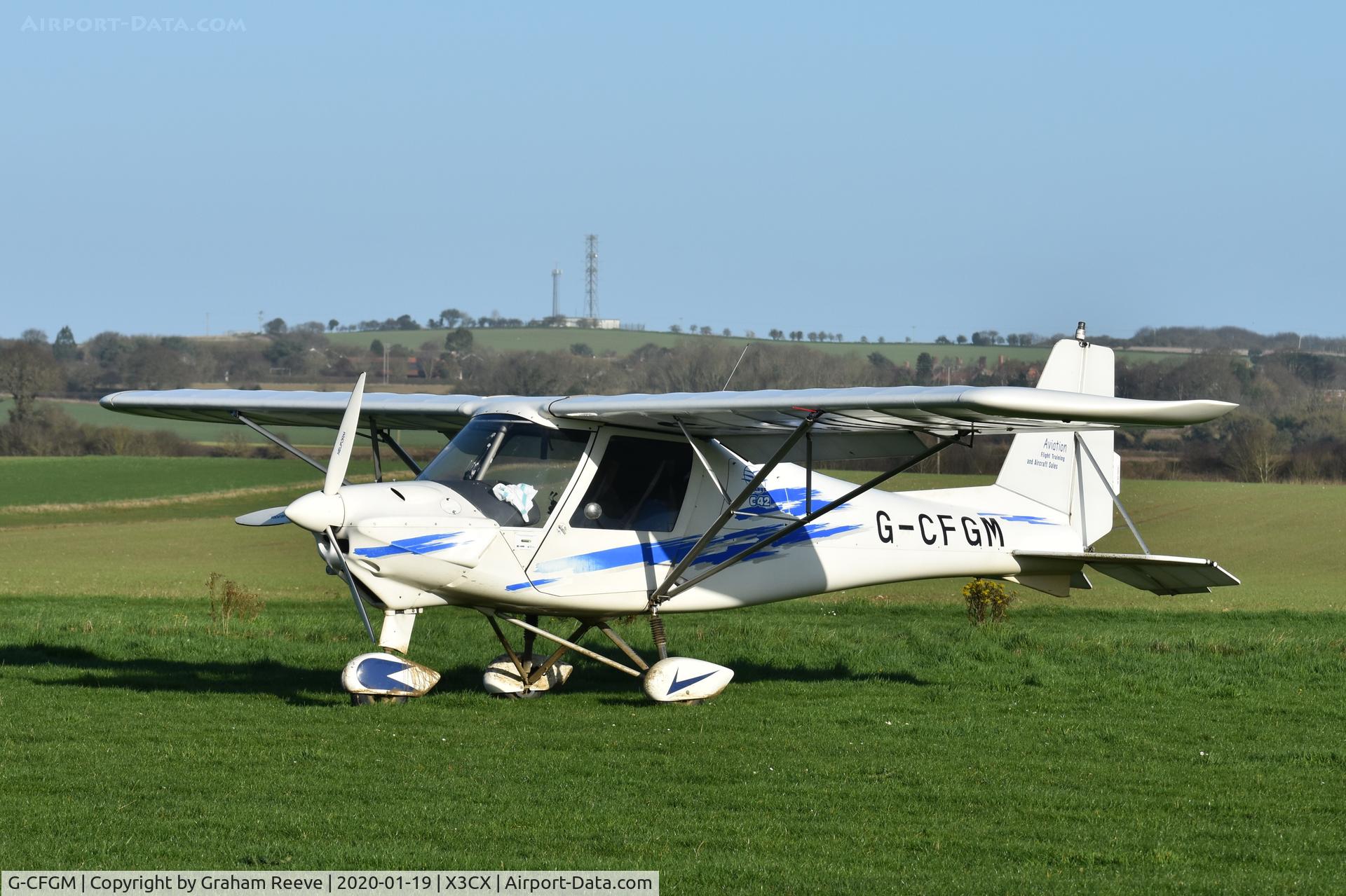 G-CFGM, 2008 Comco Ikarus C42 C/N 0804-6969, Parked at Northrepps.