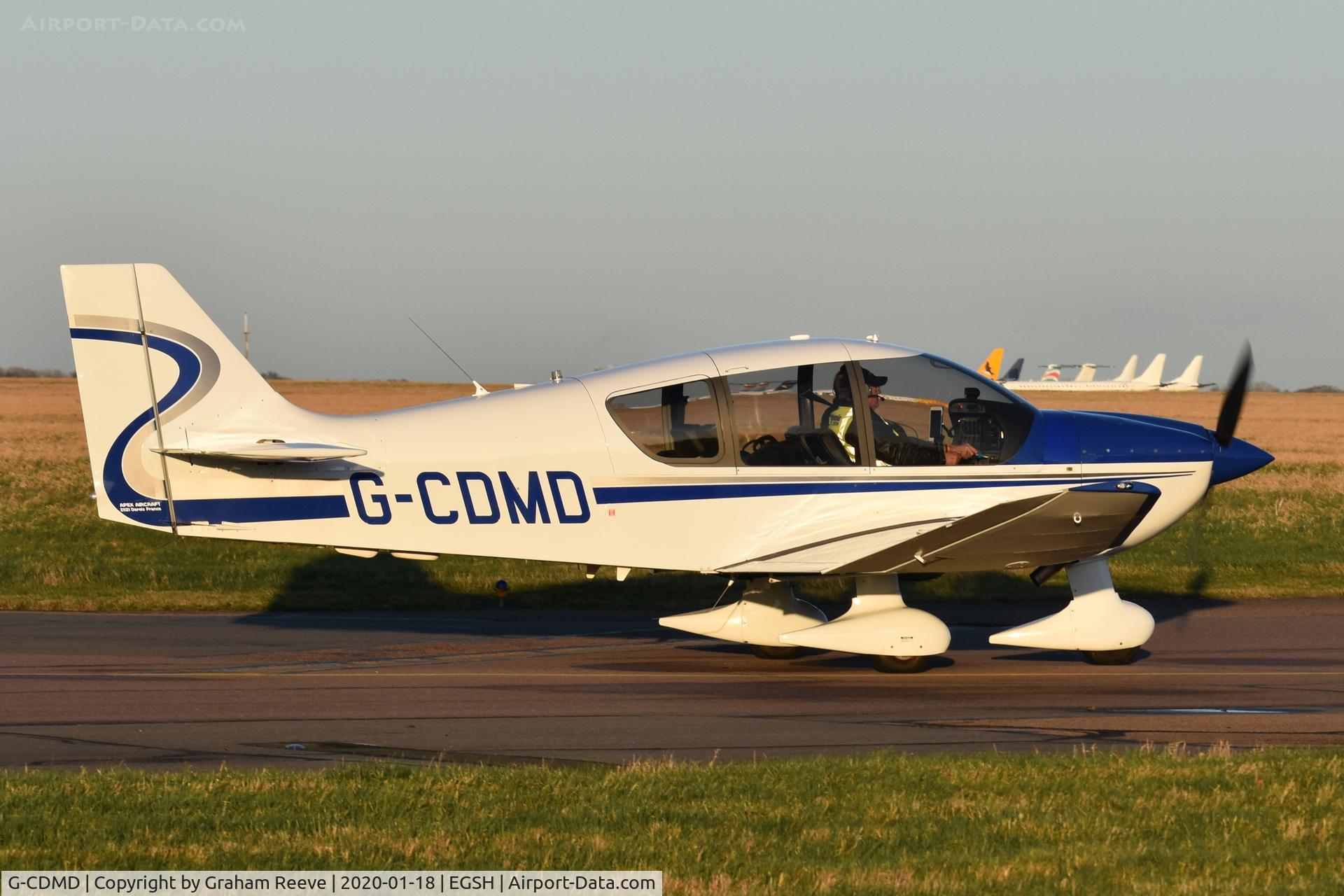 G-CDMD, 2005 Robin DR-400-500 President C/N 42, Departing from Norwich.