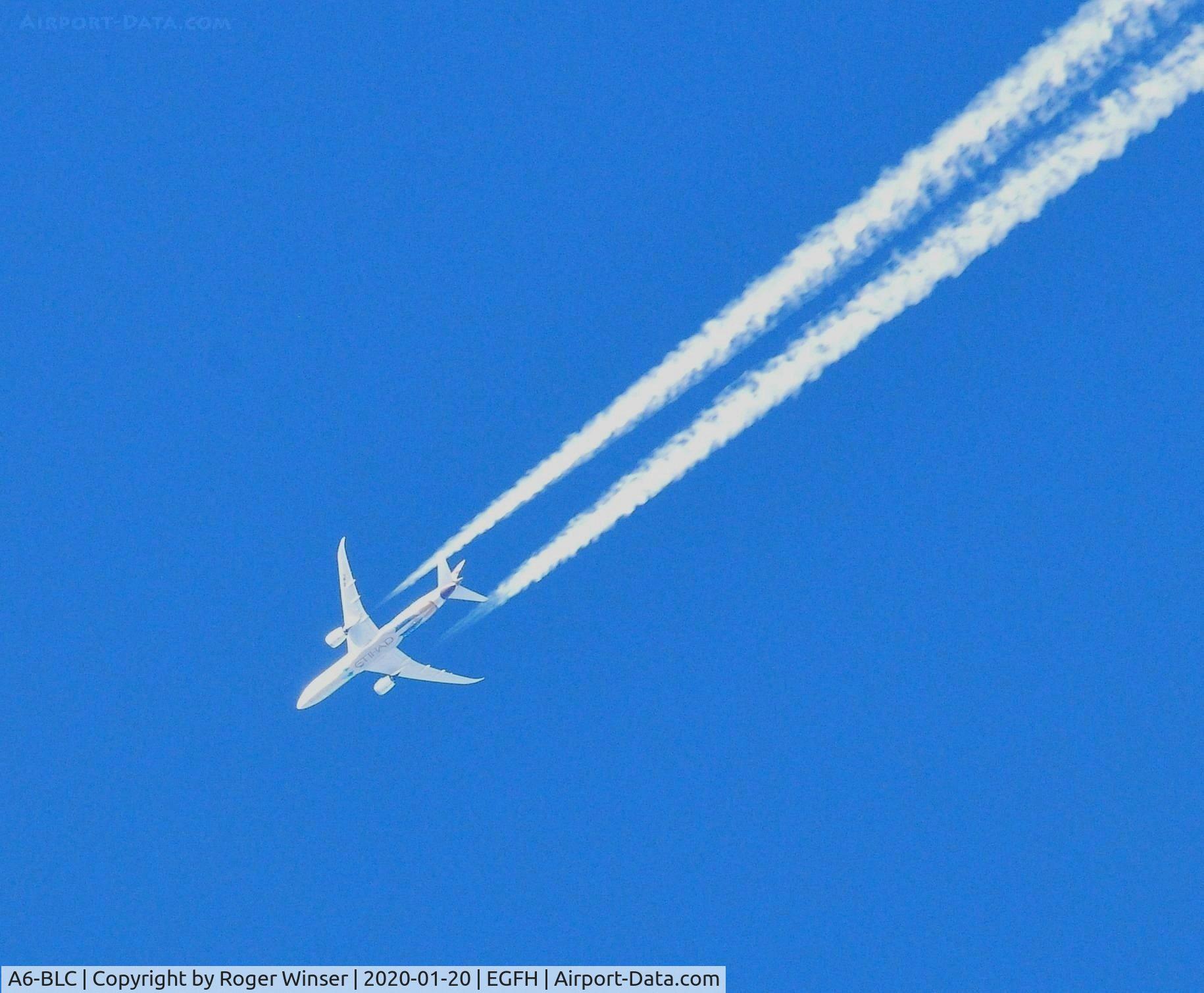 A6-BLC, 2015 Boeing 787-9 Dreamliner Dreamliner C/N 39648, Etihad Dreamliner Westbound at 36000 feet.