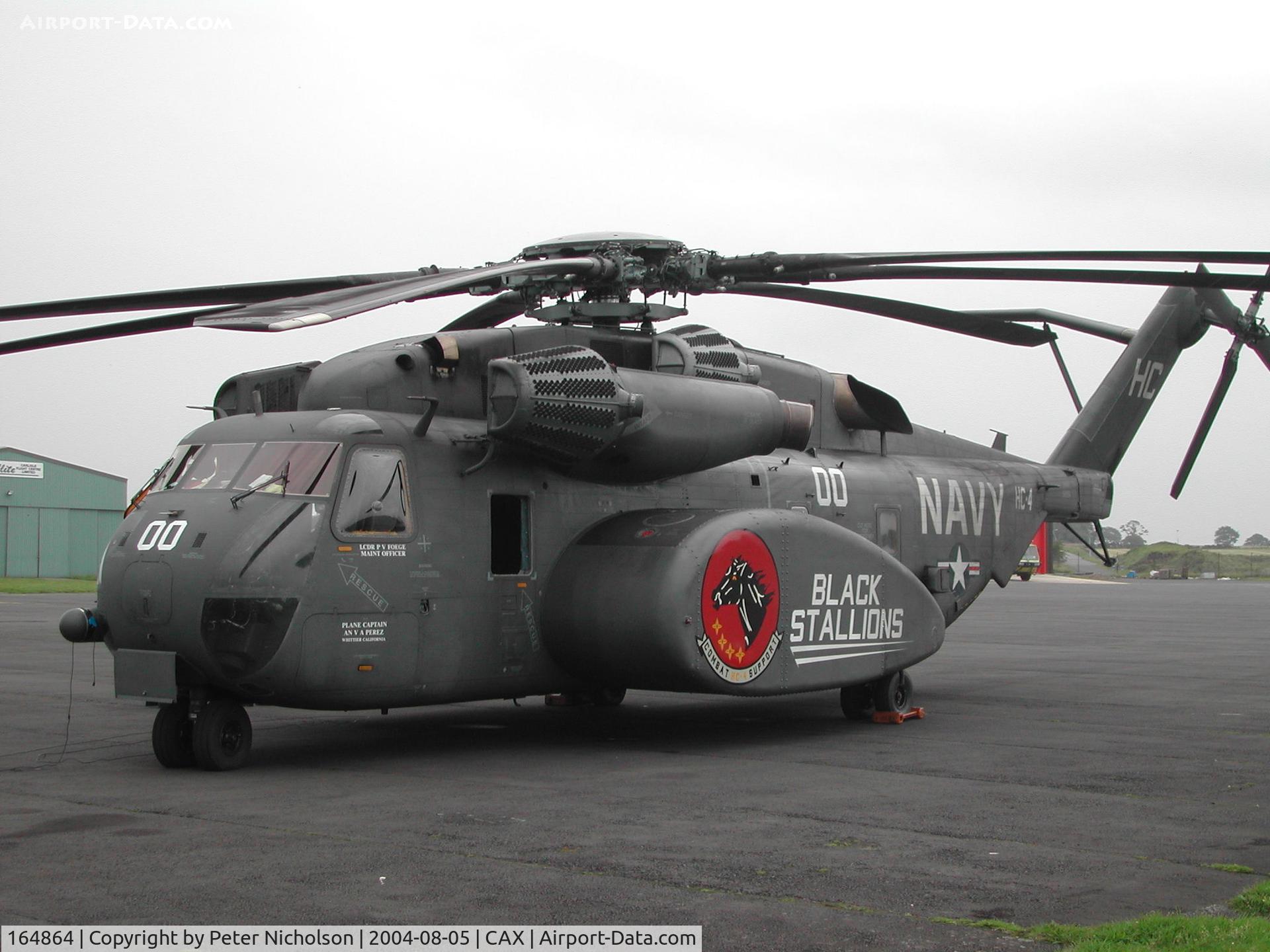 164864, Sikorsky MH-53E Sea Dragon C/N 65-620, Another view of this MH-53E Sea Dragon. callsign JM 01Y, of HC-4 based at NAS Sigonella at Sicily, Italy seen on a visit to Carlisle in August 2004.