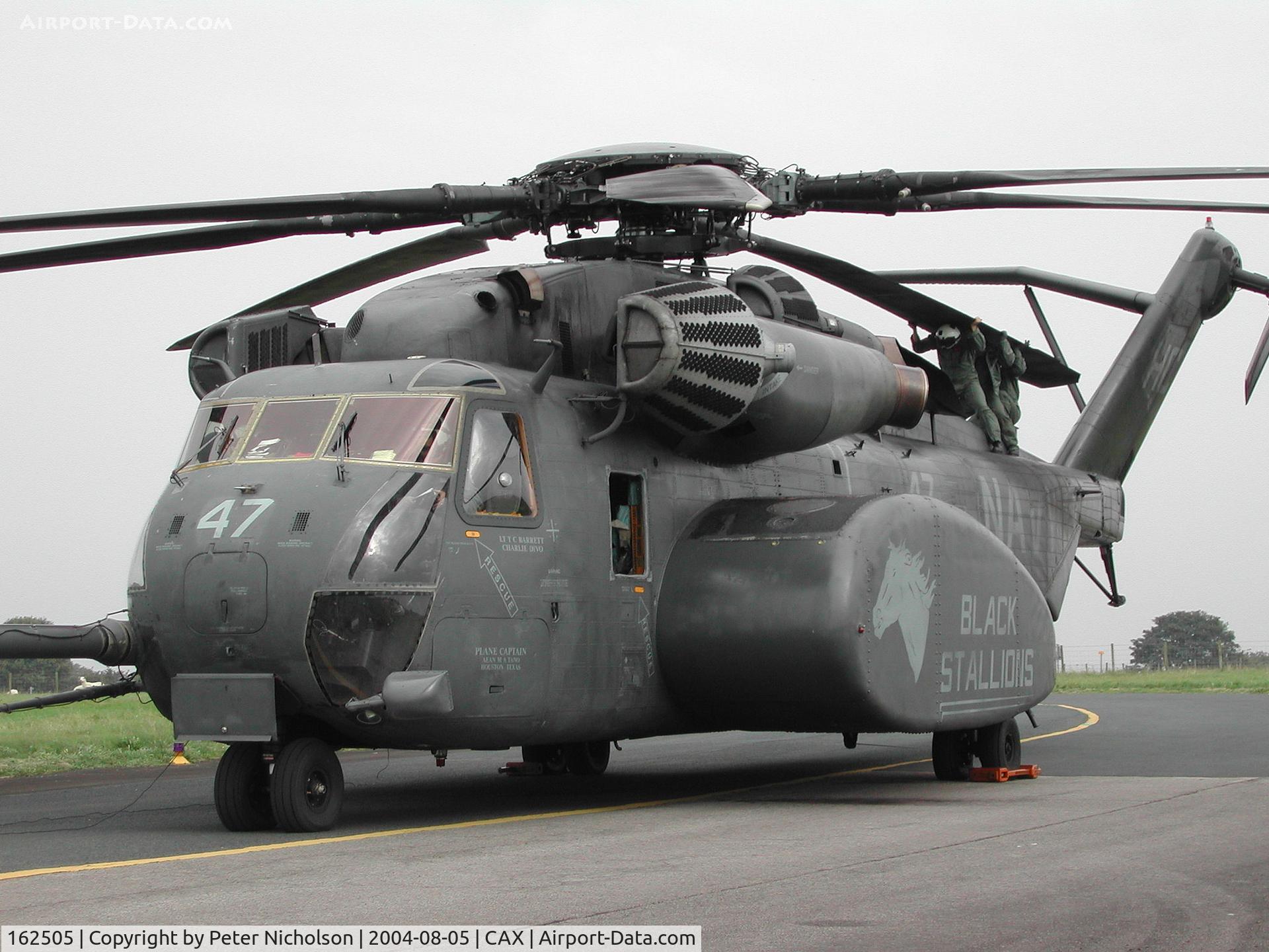 162505, Sikorsky MH-53E Sea Dragon C/N 65-517, MH-53E Sea Dragon, callsign JM 01Z, of HC-4 based at NAS Sigonella, Sicilty as seen on a visit to Carlisle in August 2004