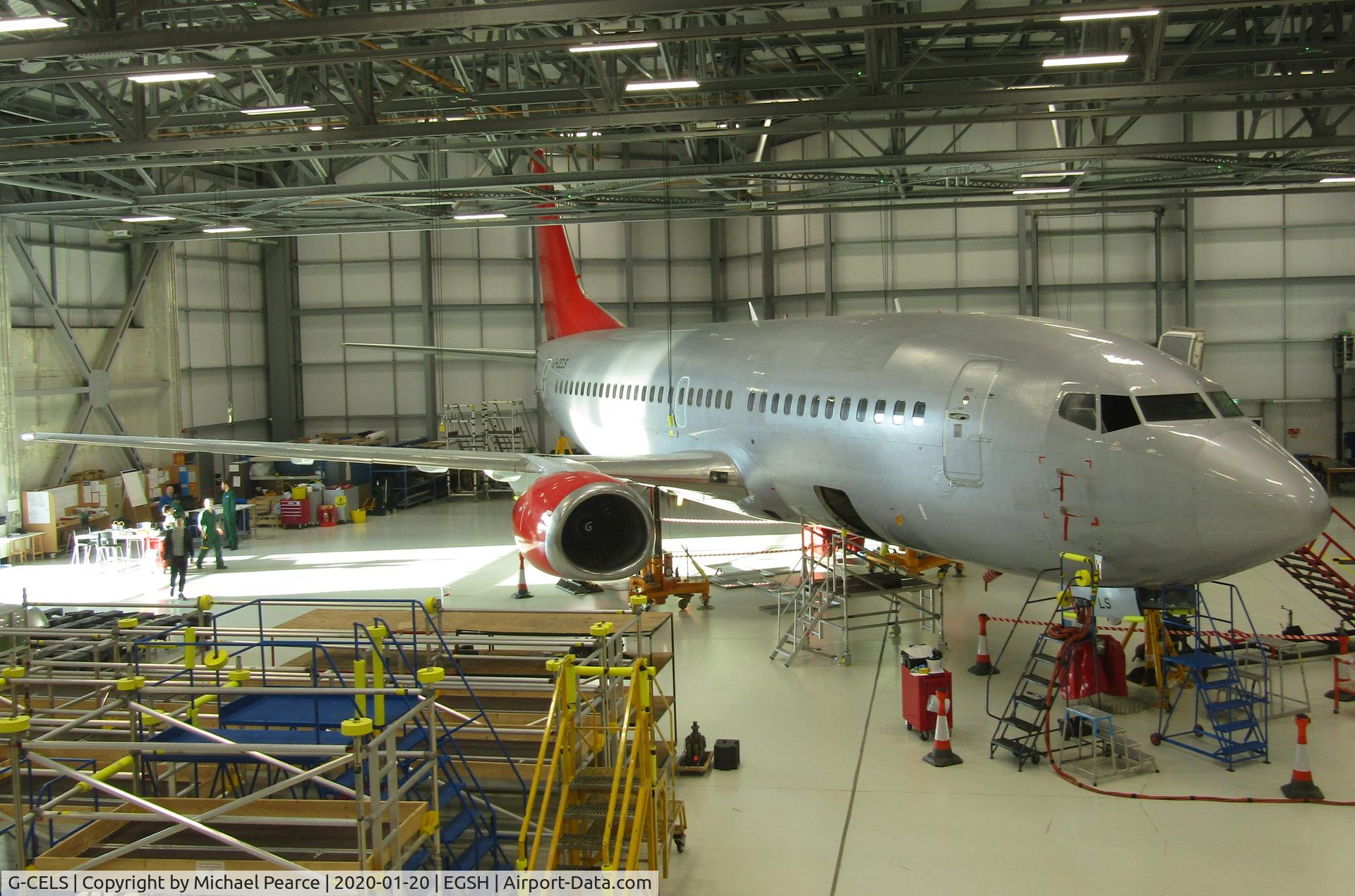 G-CELS, 1986 Boeing 737-377 C/N 23660, Nicknamed 'Elsie', this former Jet2 737 has been in use since 2017 to train future aircraft engineers at the International Aviation Academy Norwich (IAAN).